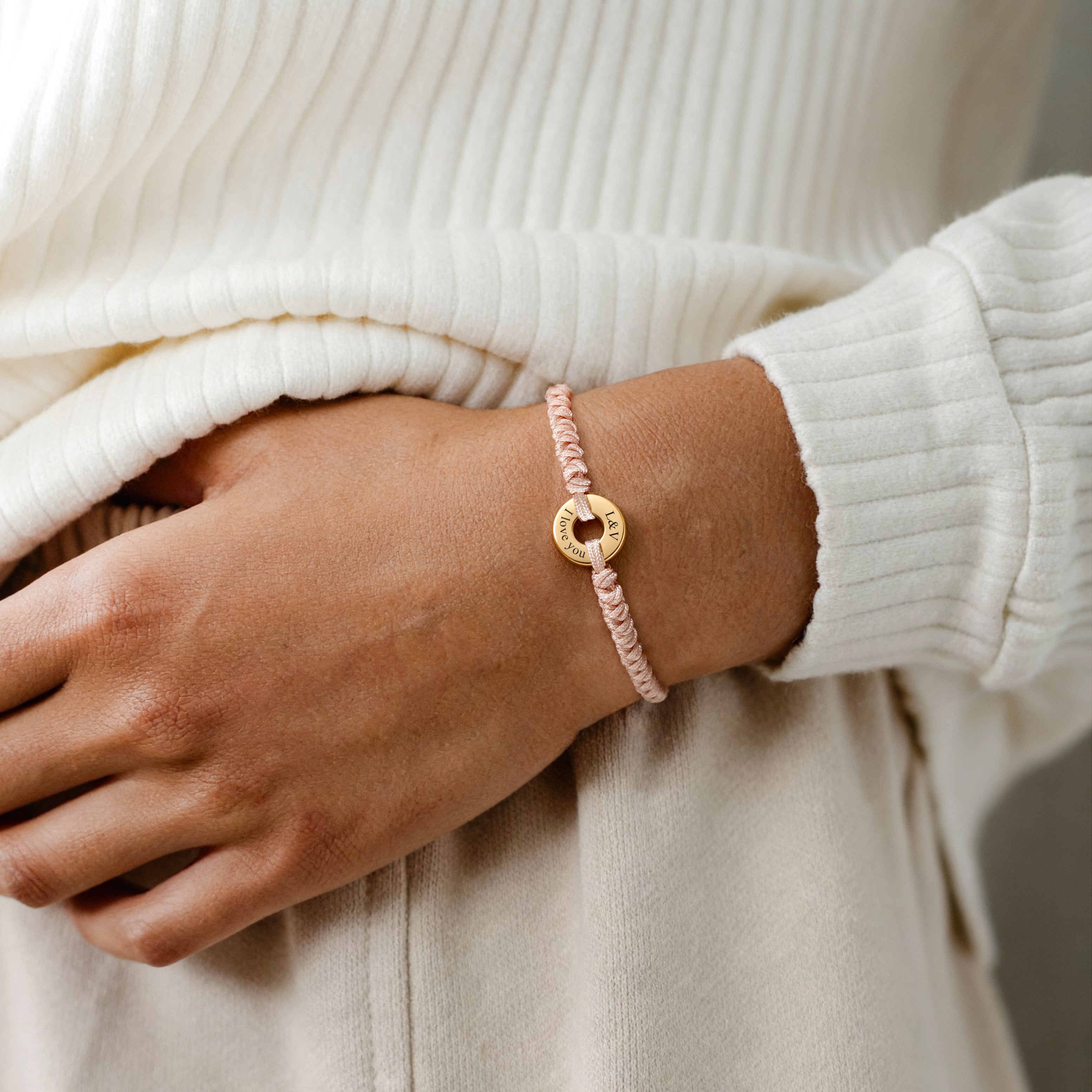 Bracelet Rose Clair - Personnalisé
