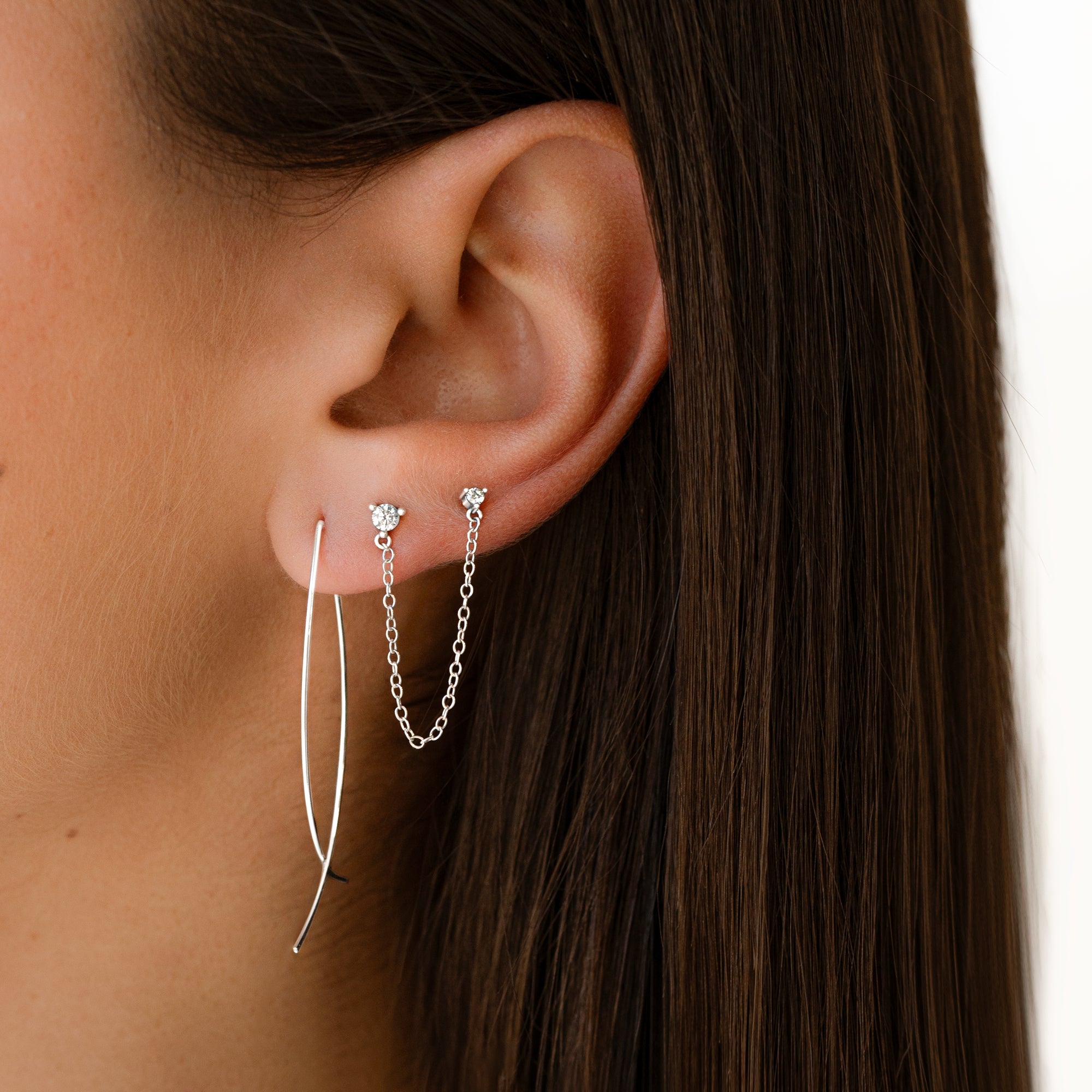 Boucle "Chaîne Zircone" - LaMaisonDesBijoux