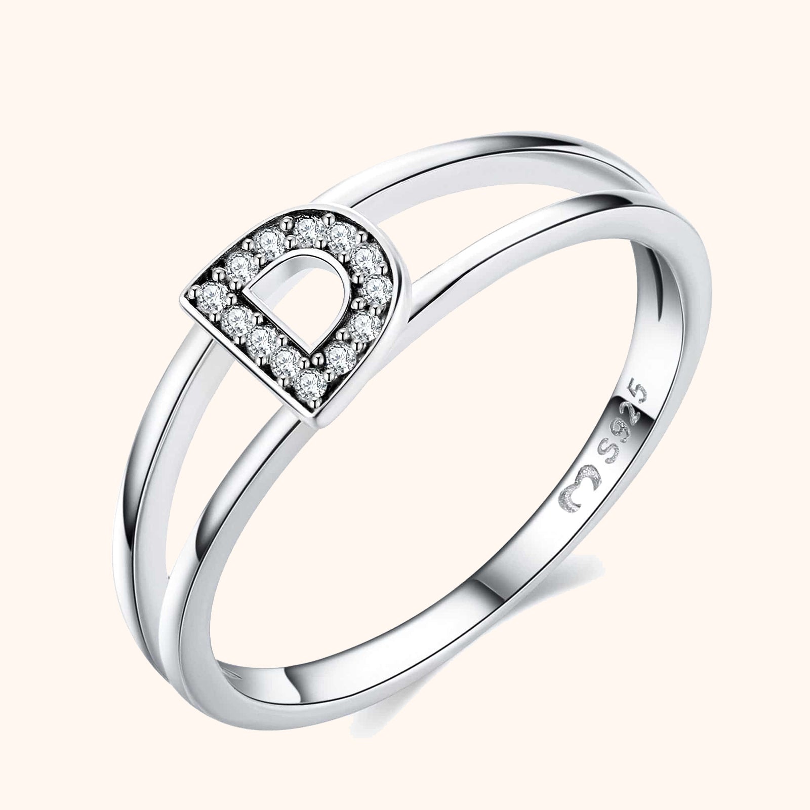 Bague Initiales Argentées - LaMaisonDesBijoux