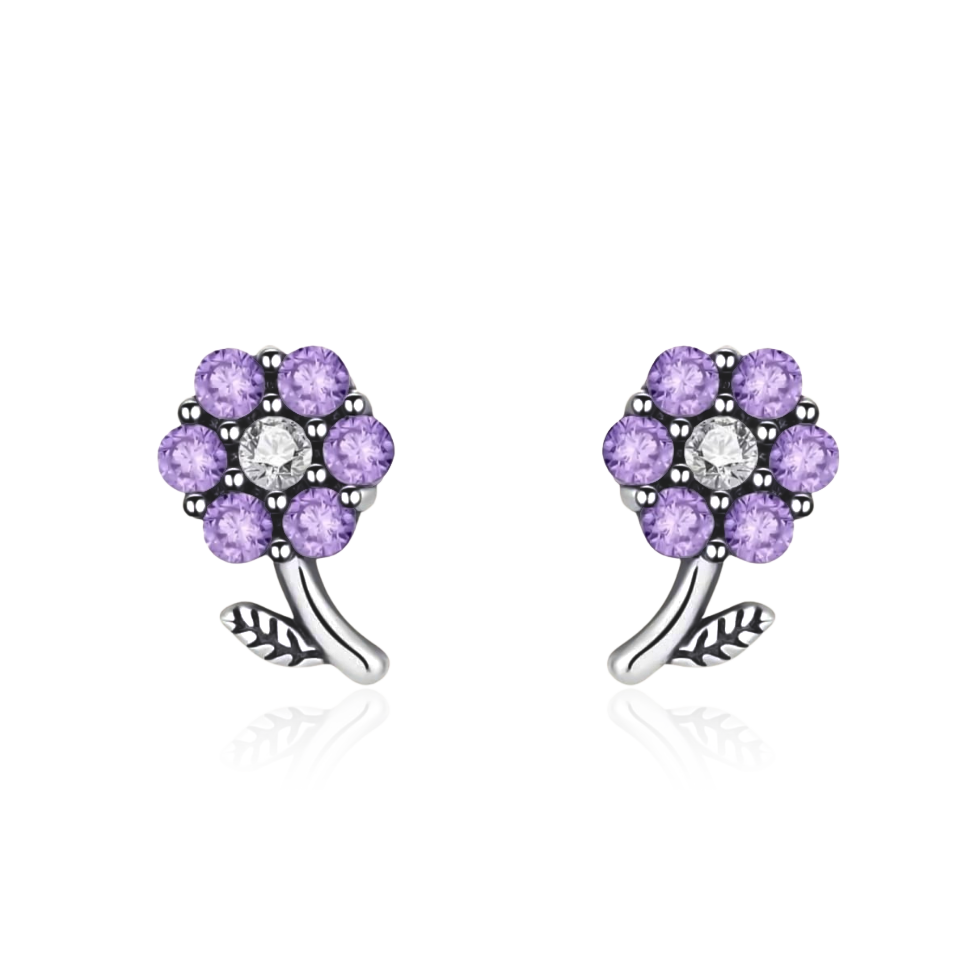 Boucles d'oreilles Fleur Violette - LaMaisonDesBijoux