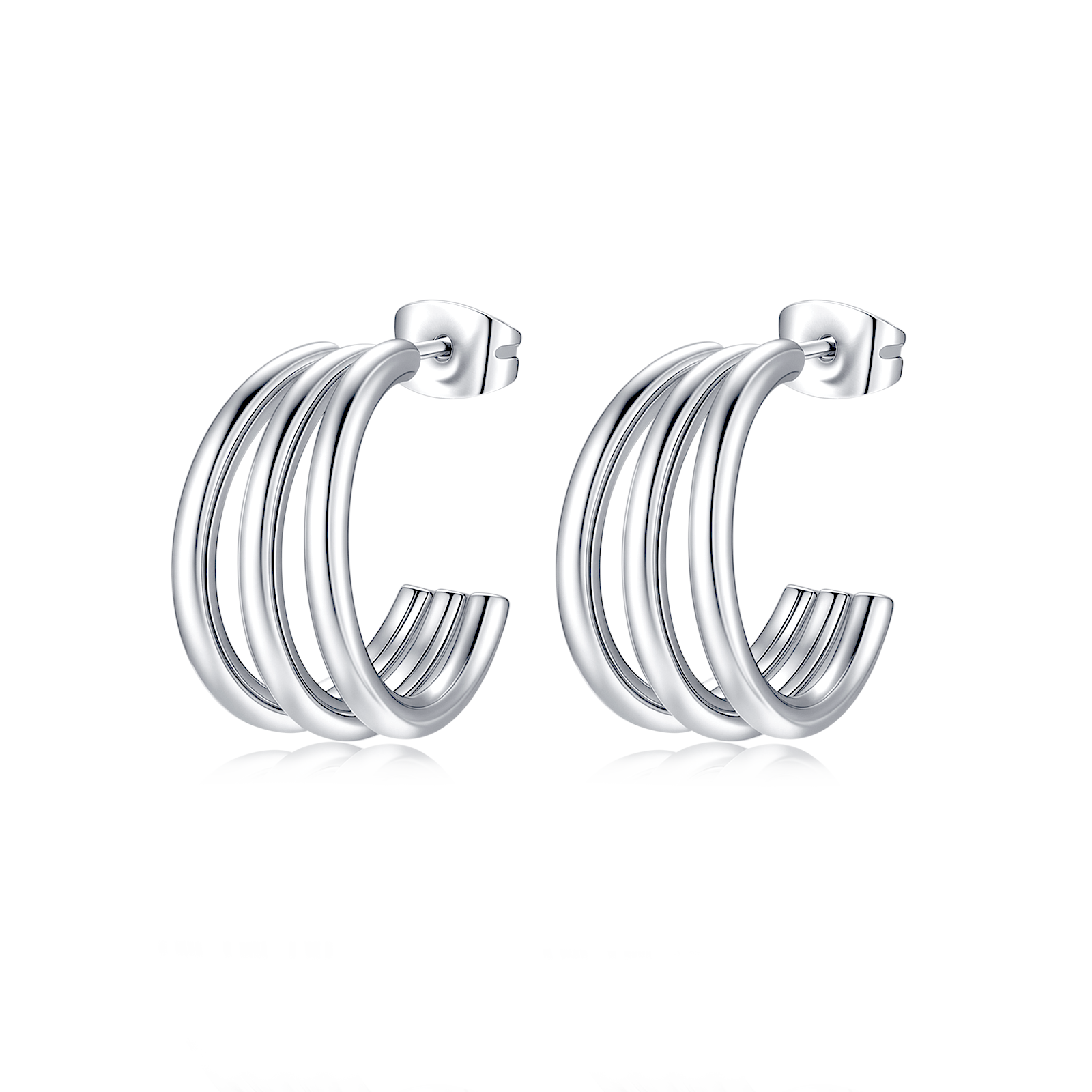 Boucles d'oreilles Demi-anneau Trinité - LaMaisonDesBijoux