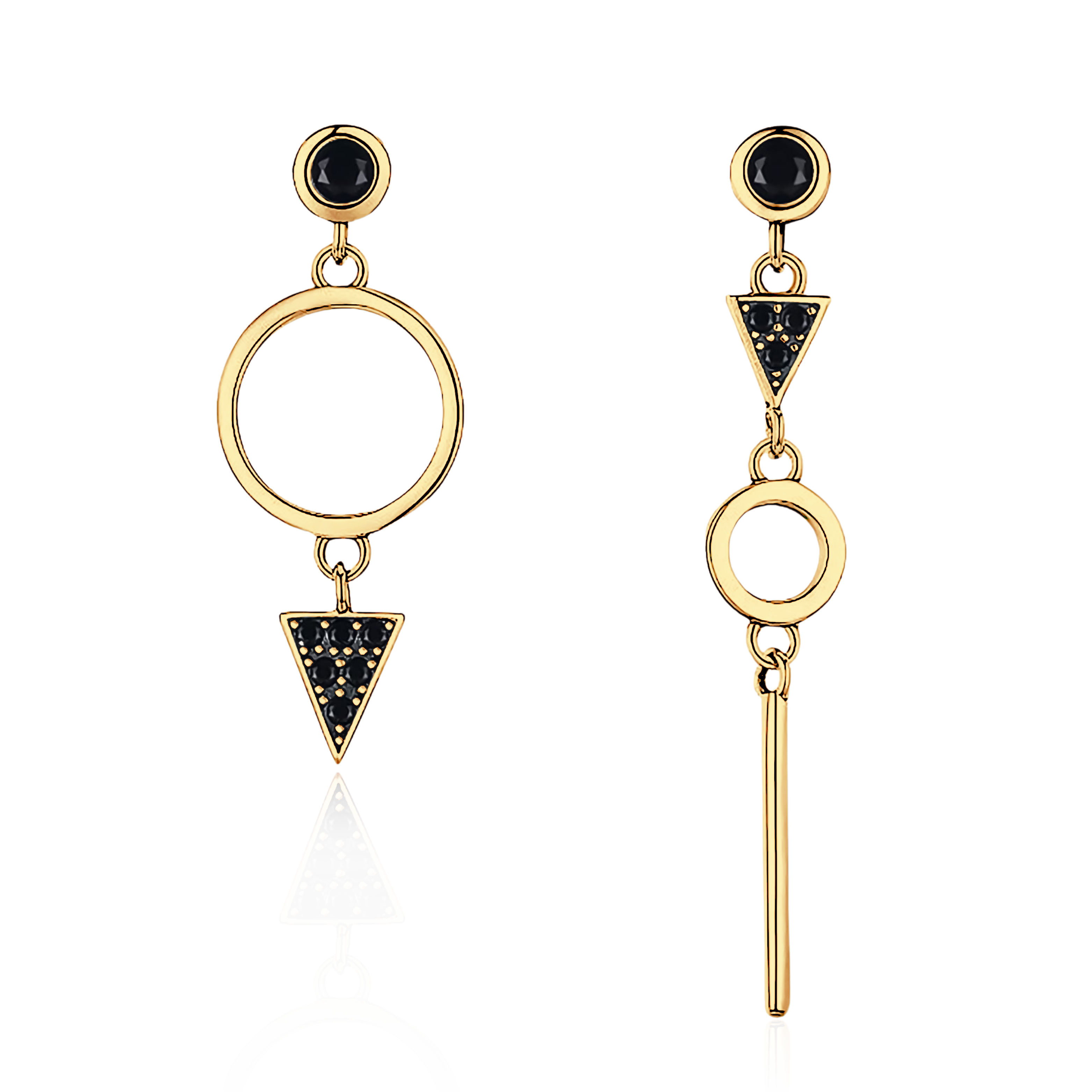 Boucles d'oreilles Spinelle Noire