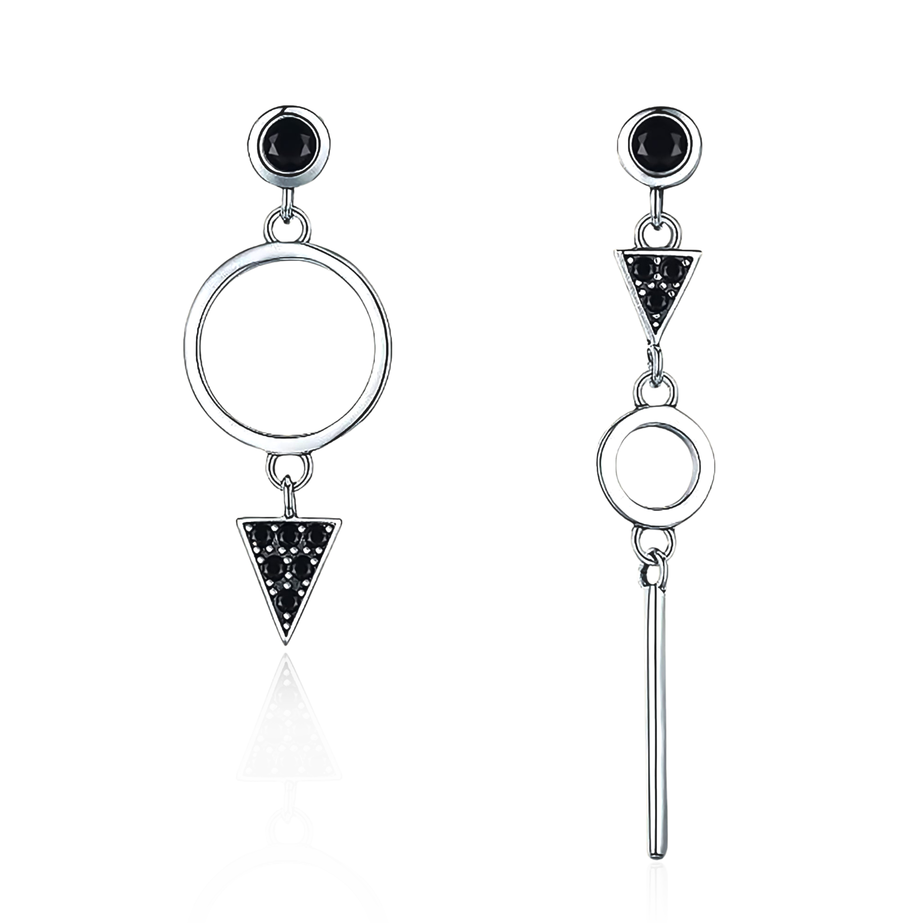 Boucles d'oreilles Spinelle Noire