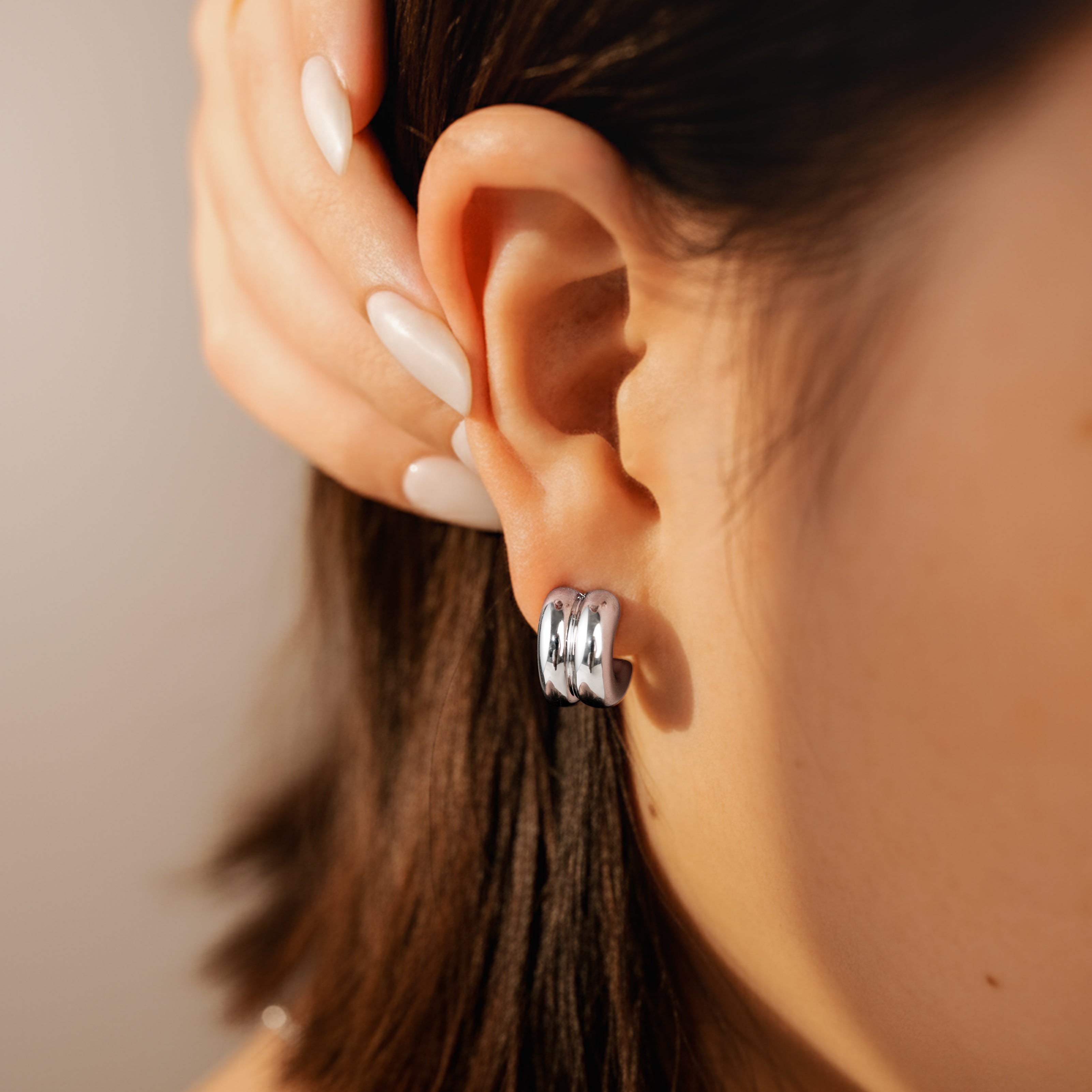 Boucles d'oreilles Demi-anneau Arashi