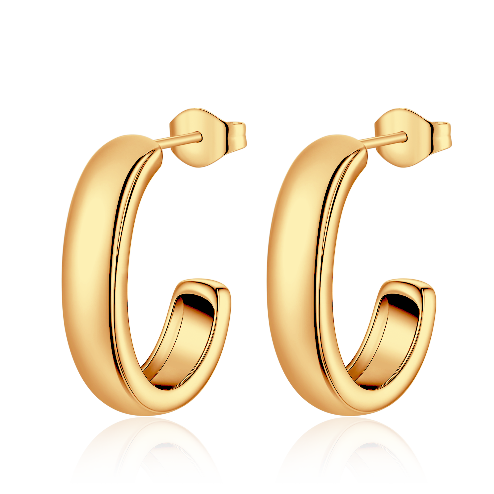 Boucles d'oreilles Demi-anneau J - LaMaisonDesBijoux