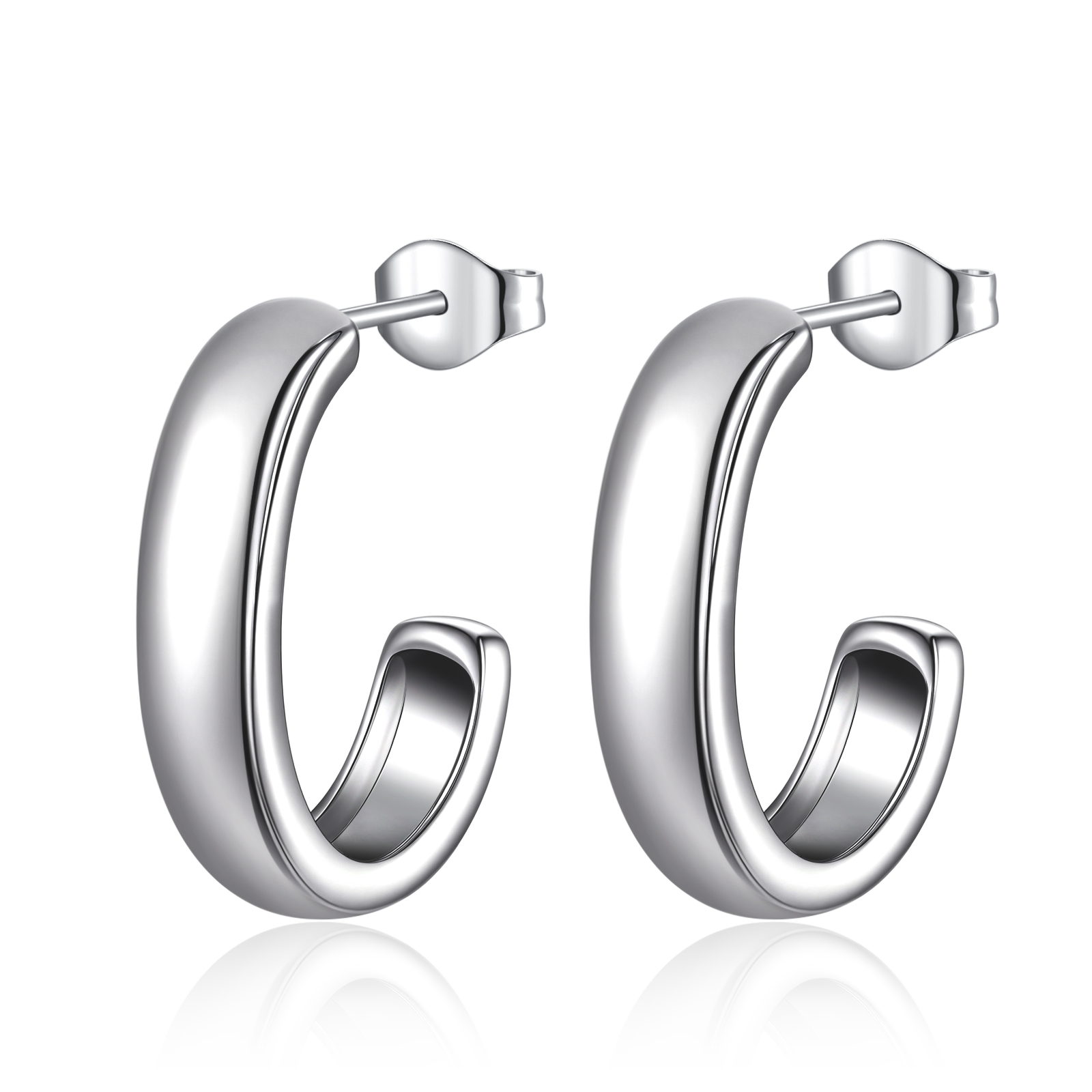 Boucles d'oreilles Demi-anneau J - LaMaisonDesBijoux