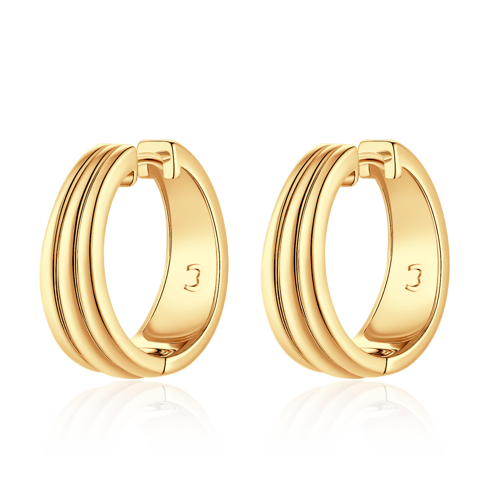 Boucles d'oreilles Anneaux Rainurés