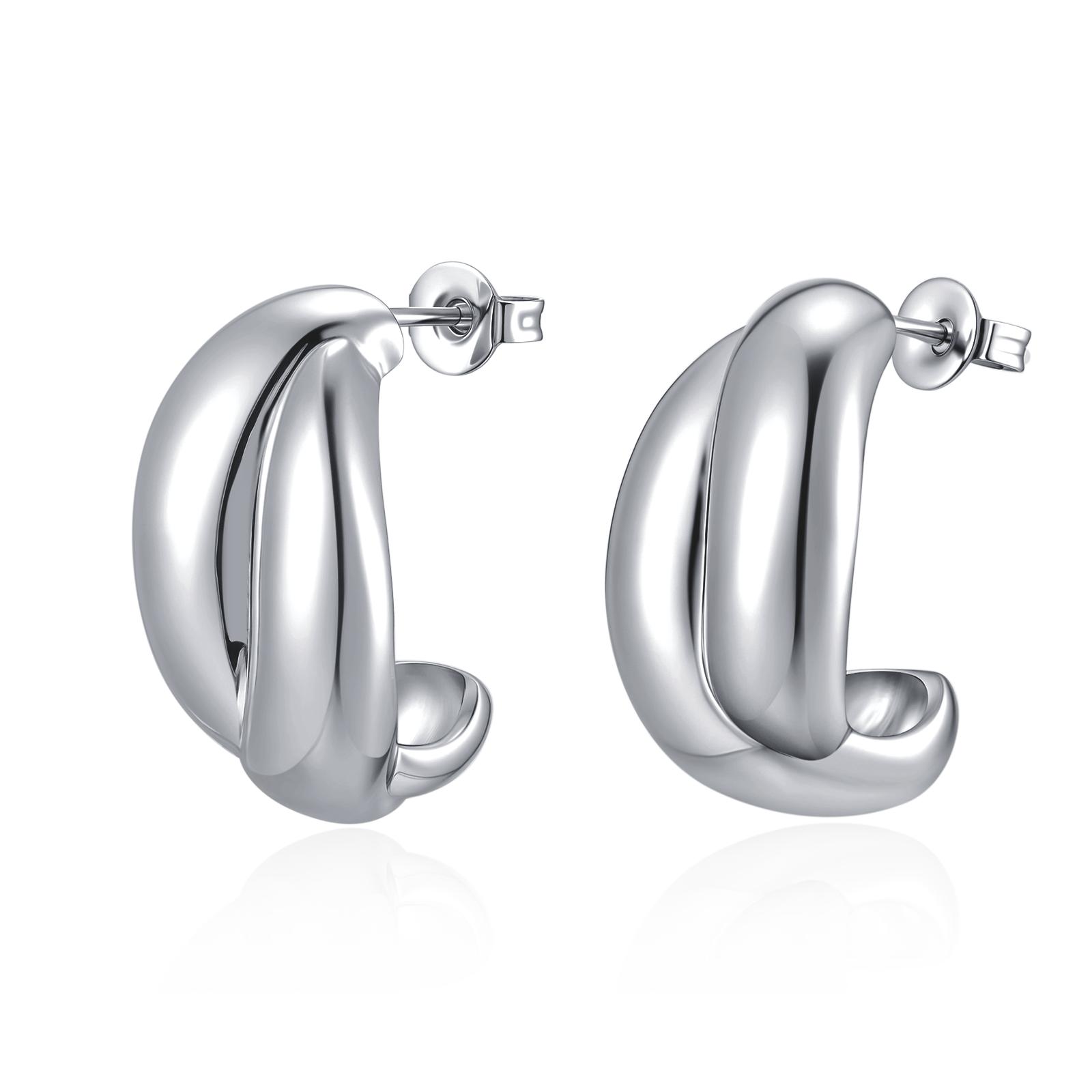 Boucles d'oreilles Demi-anneau Organique