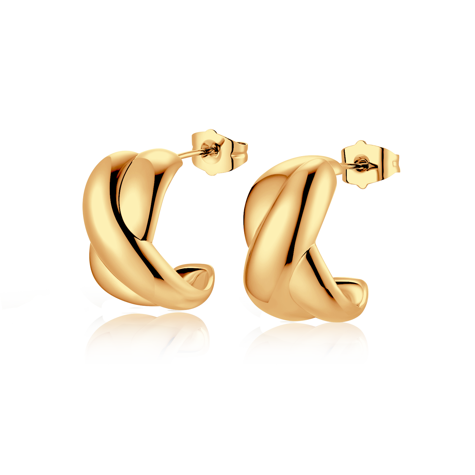 Boucles d'oreilles Demi-anneau Noué