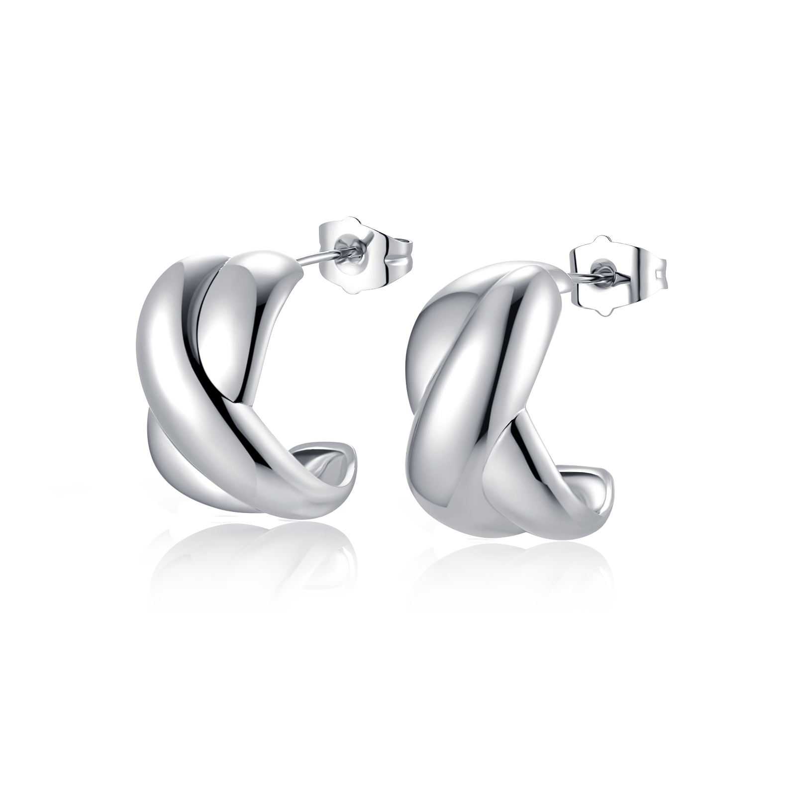 Boucles d'oreilles Demi-anneau Noué