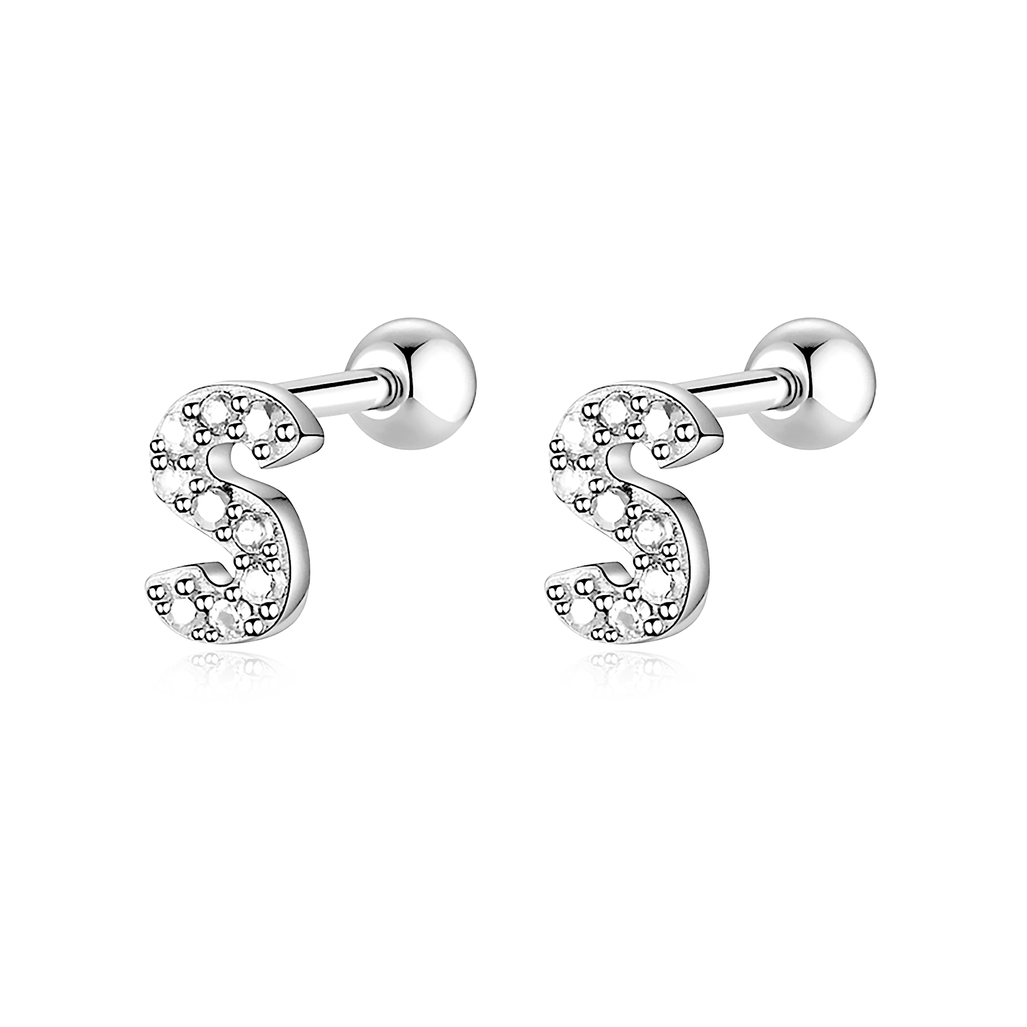 Boucles Lettres Blanches - LaMaisonDesBijoux