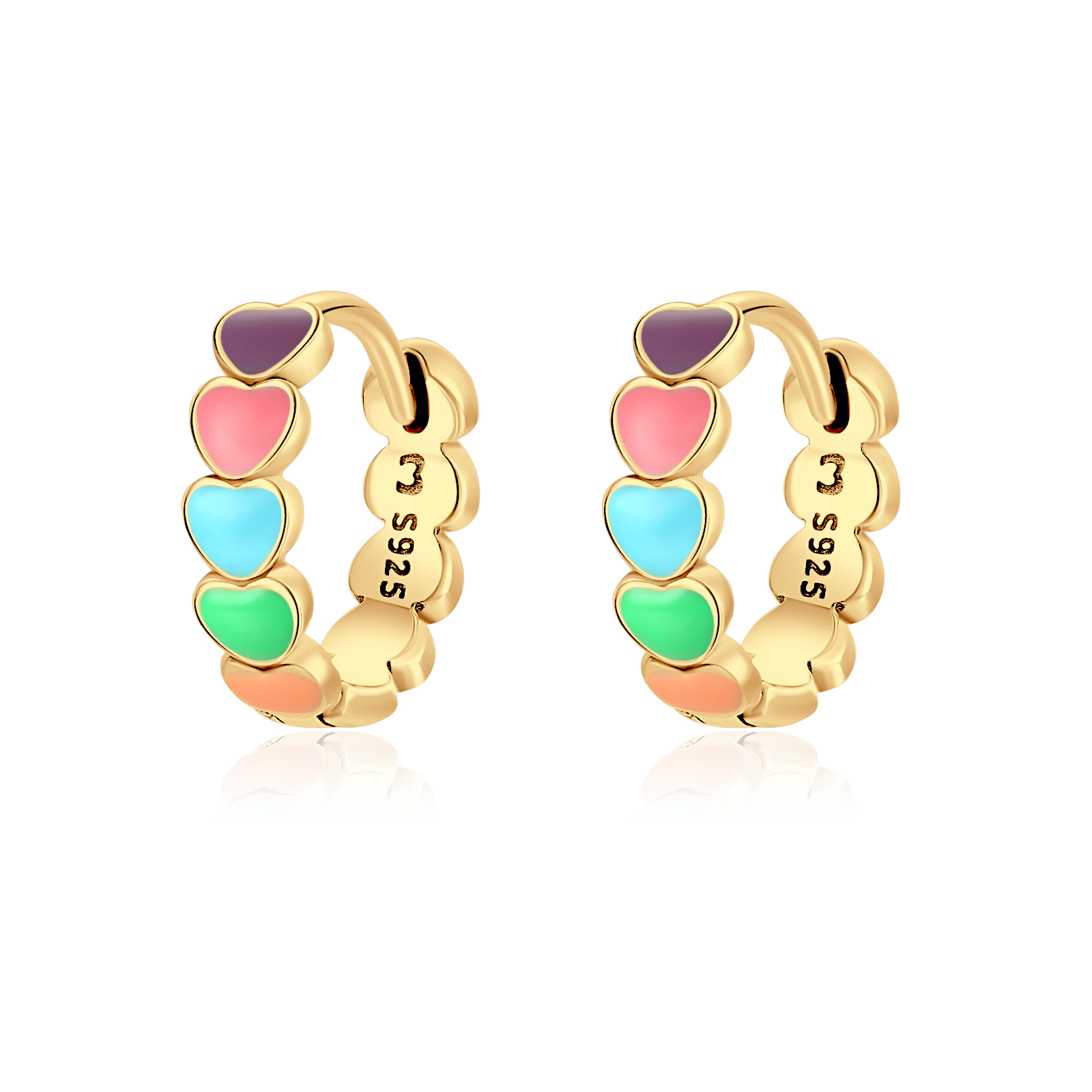 Boucles d'oreilles Cœurs Colorés - LaMaisonDesBijoux