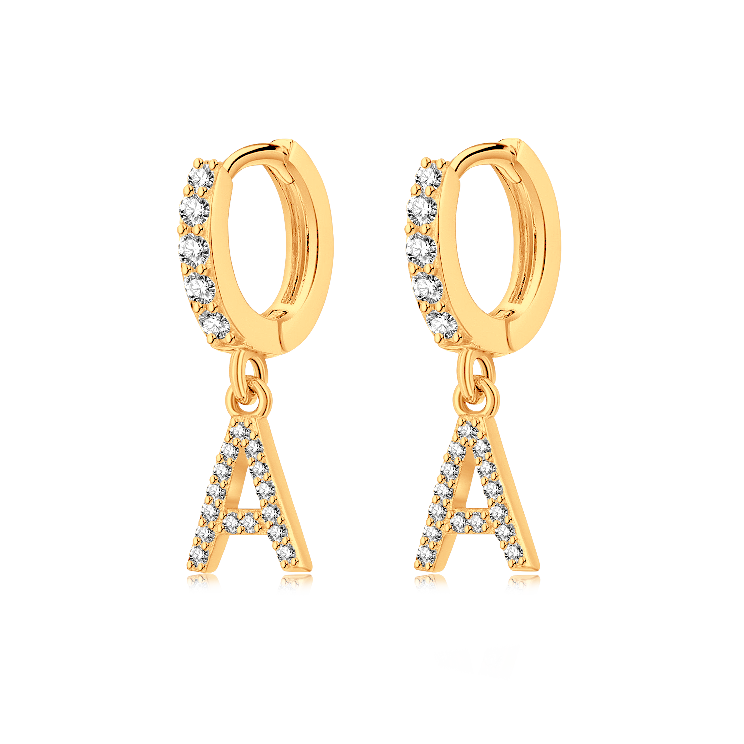 Boucles d'oreilles Initiale Hoops - LaMaisonDesBijoux