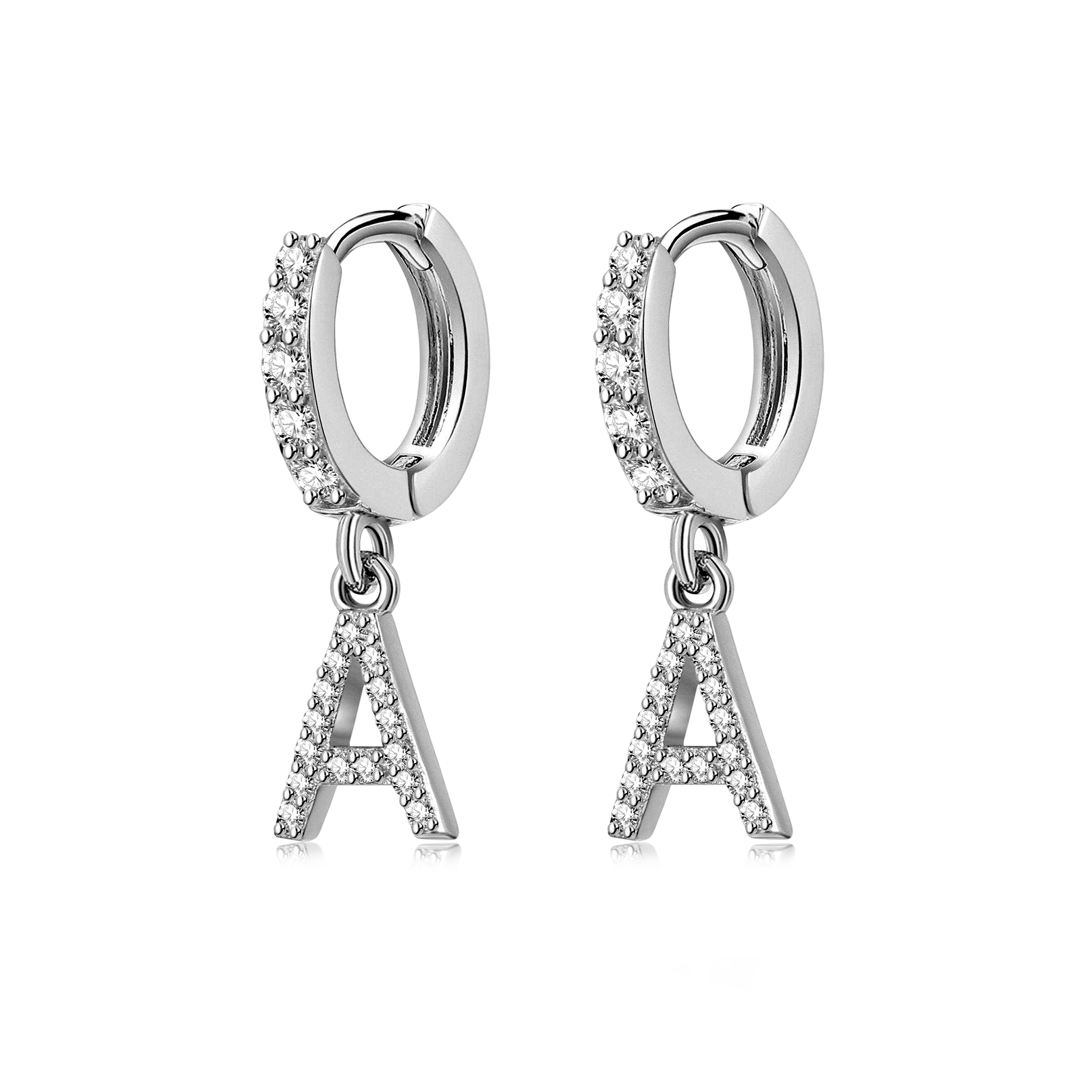 Boucles d'oreilles Initiale Hoops - LaMaisonDesBijoux