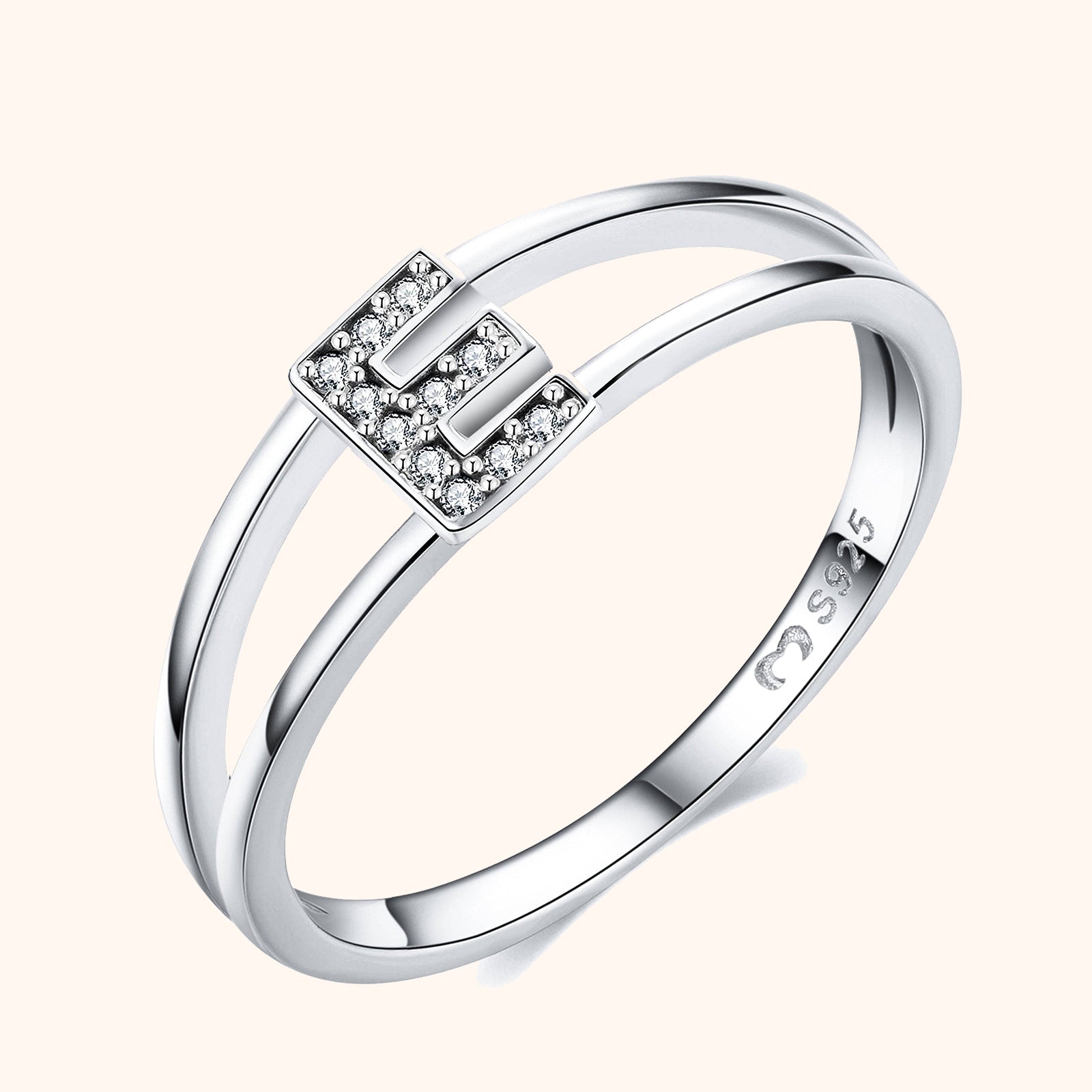 Bague Initiales Argentées - LaMaisonDesBijoux