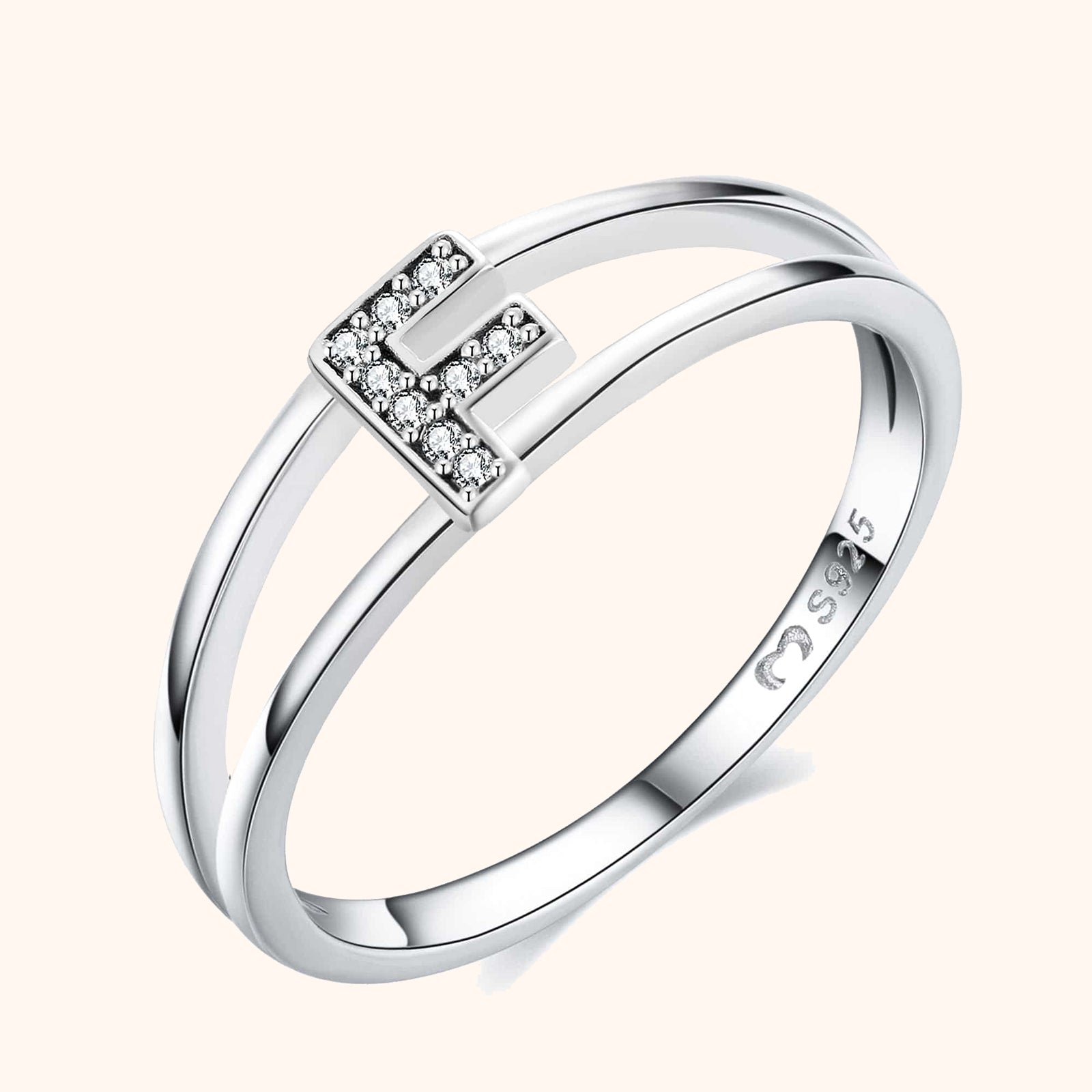 Bague Initiales Argentées - LaMaisonDesBijoux