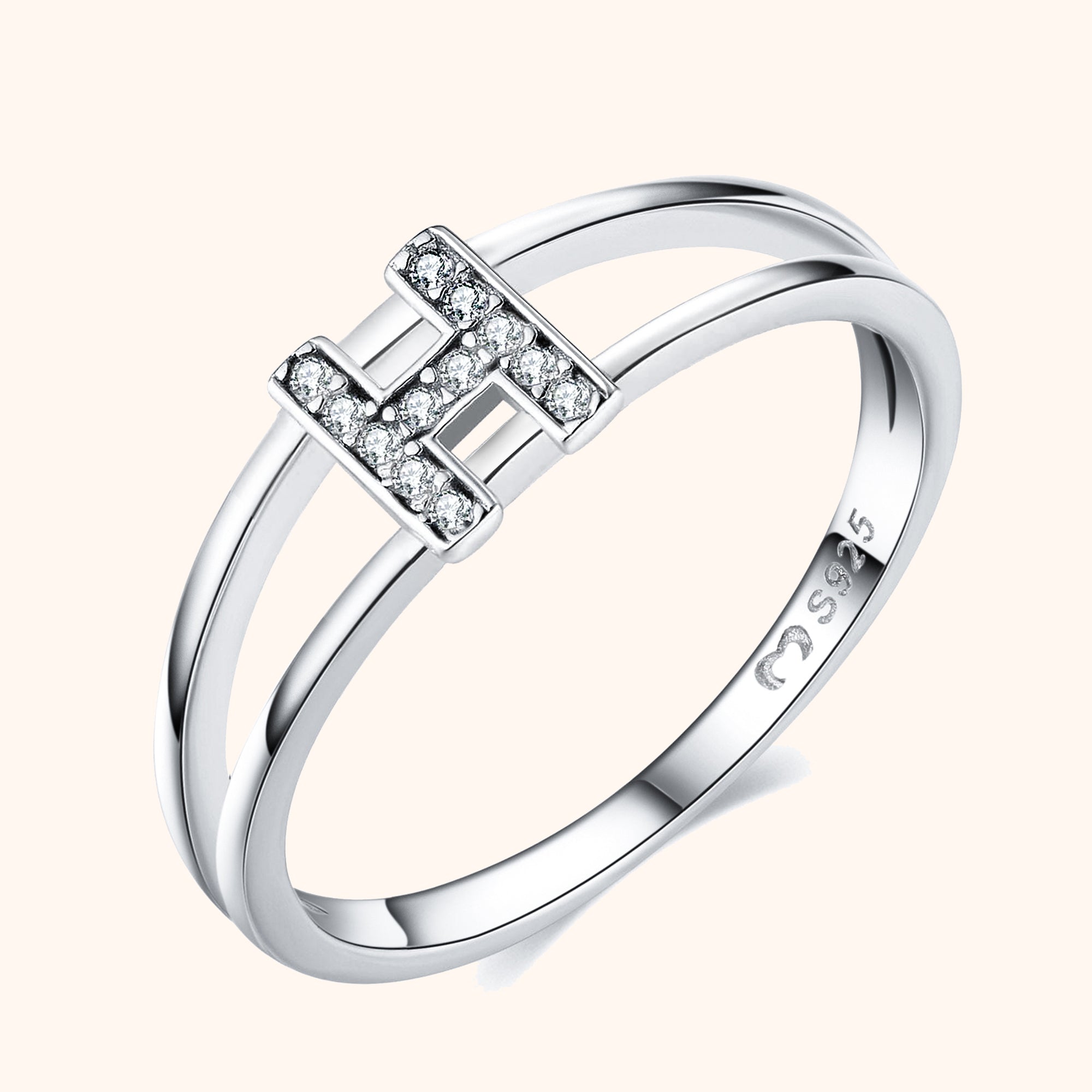 Bague Initiales Argentées - LaMaisonDesBijoux