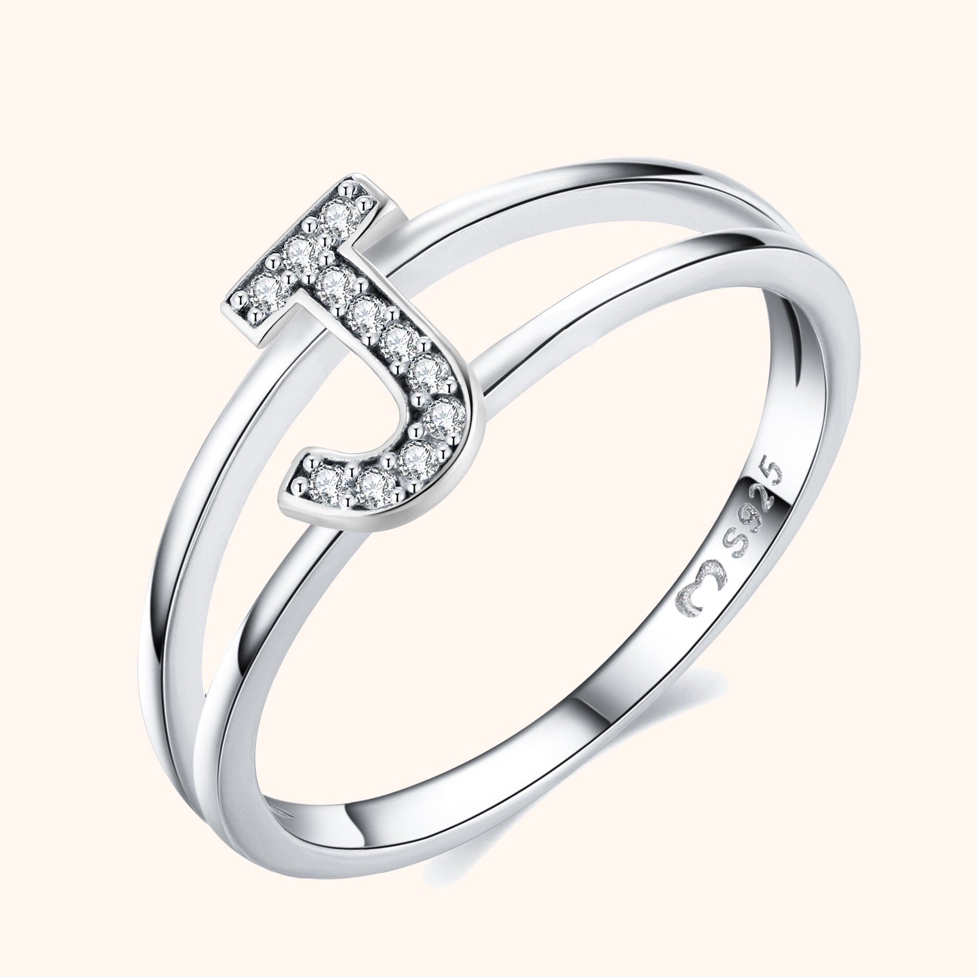 Bague Initiales Argentées - LaMaisonDesBijoux