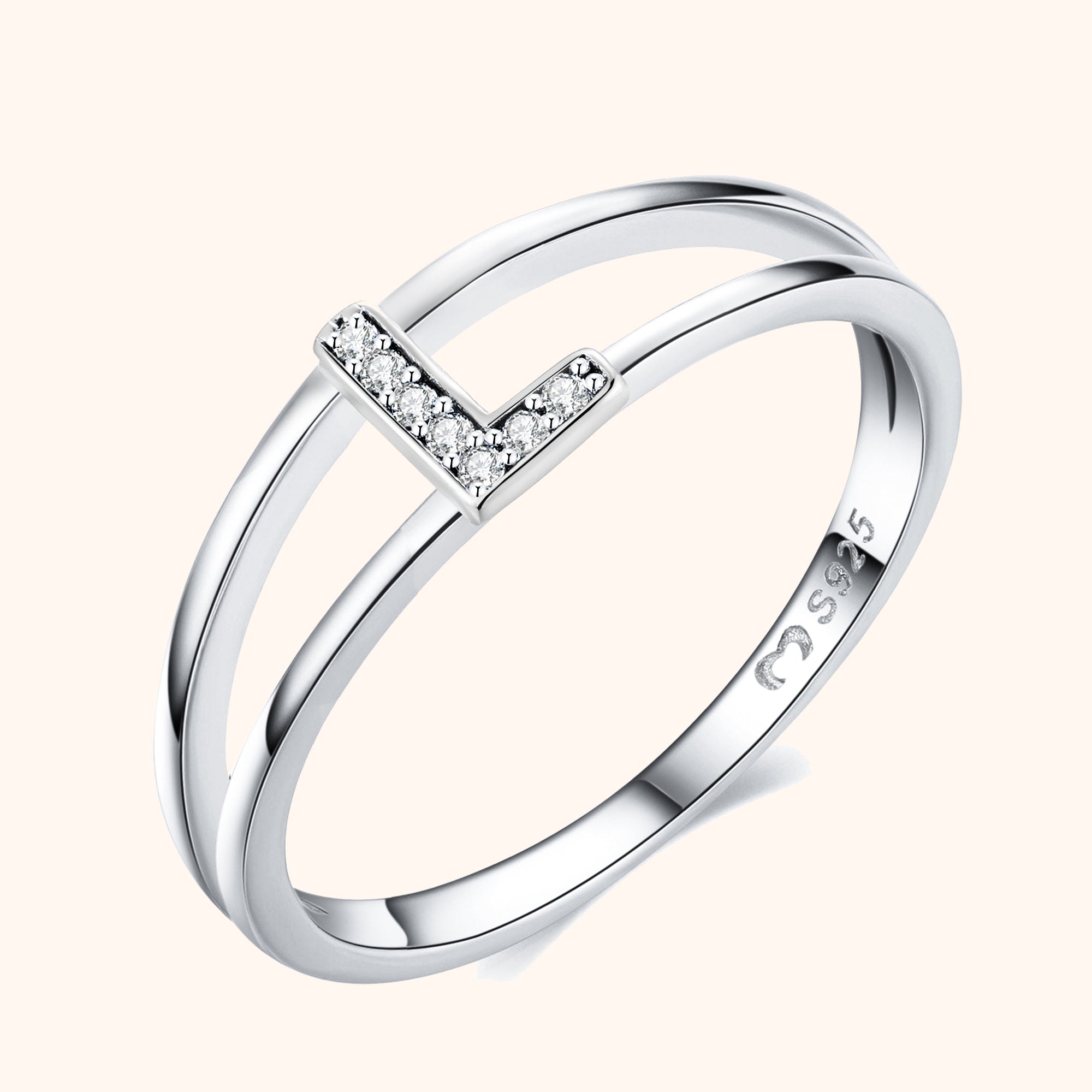 Bague Initiales Argentées - LaMaisonDesBijoux