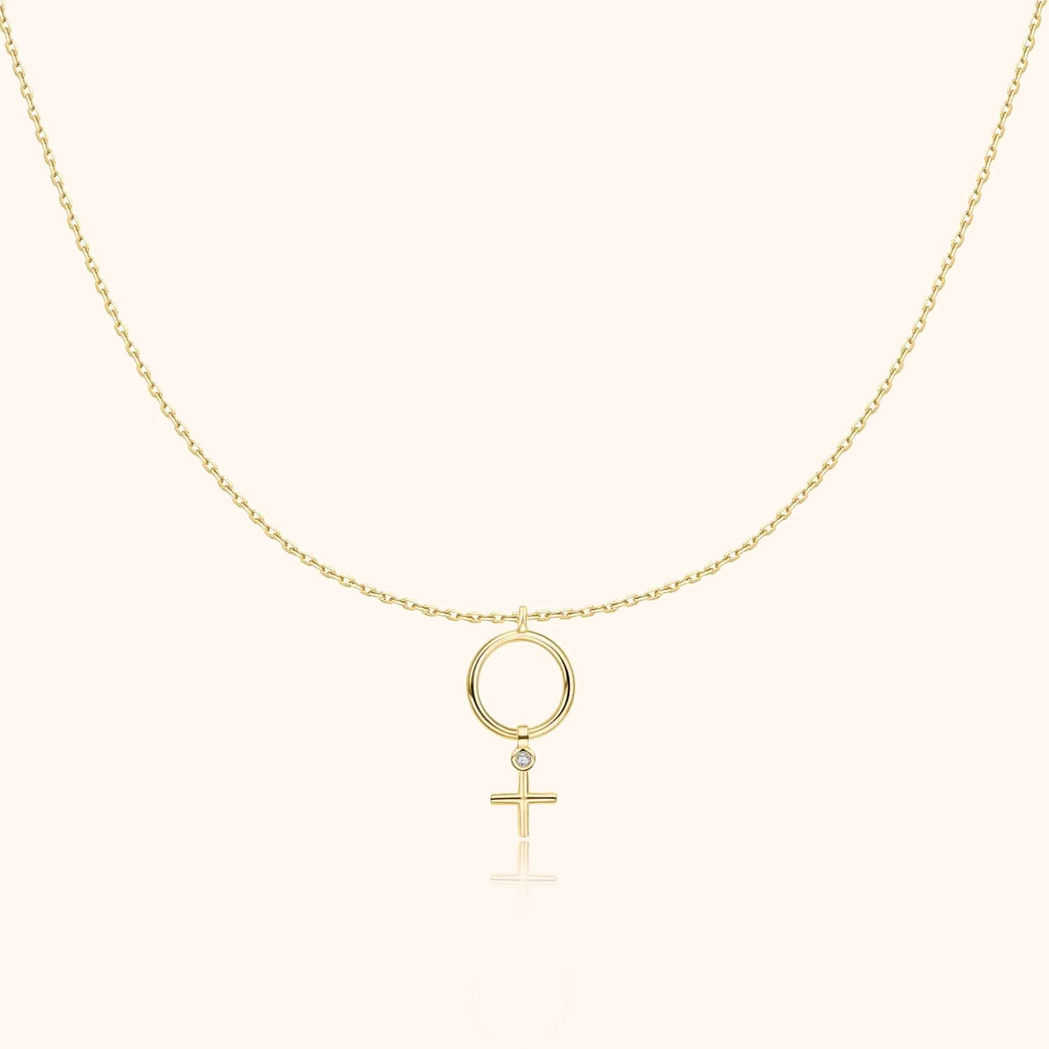 Collier Cercle et Croix - LaMaisonDesBijoux