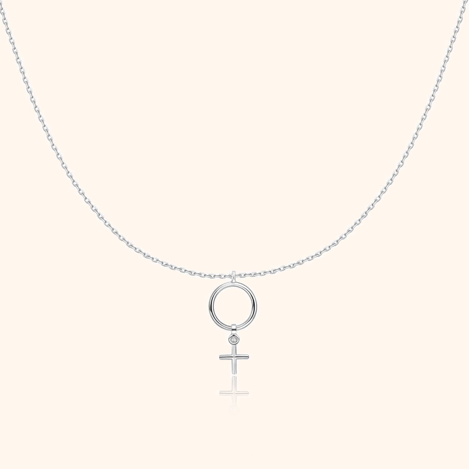 Collier Cercle et Croix - LaMaisonDesBijoux