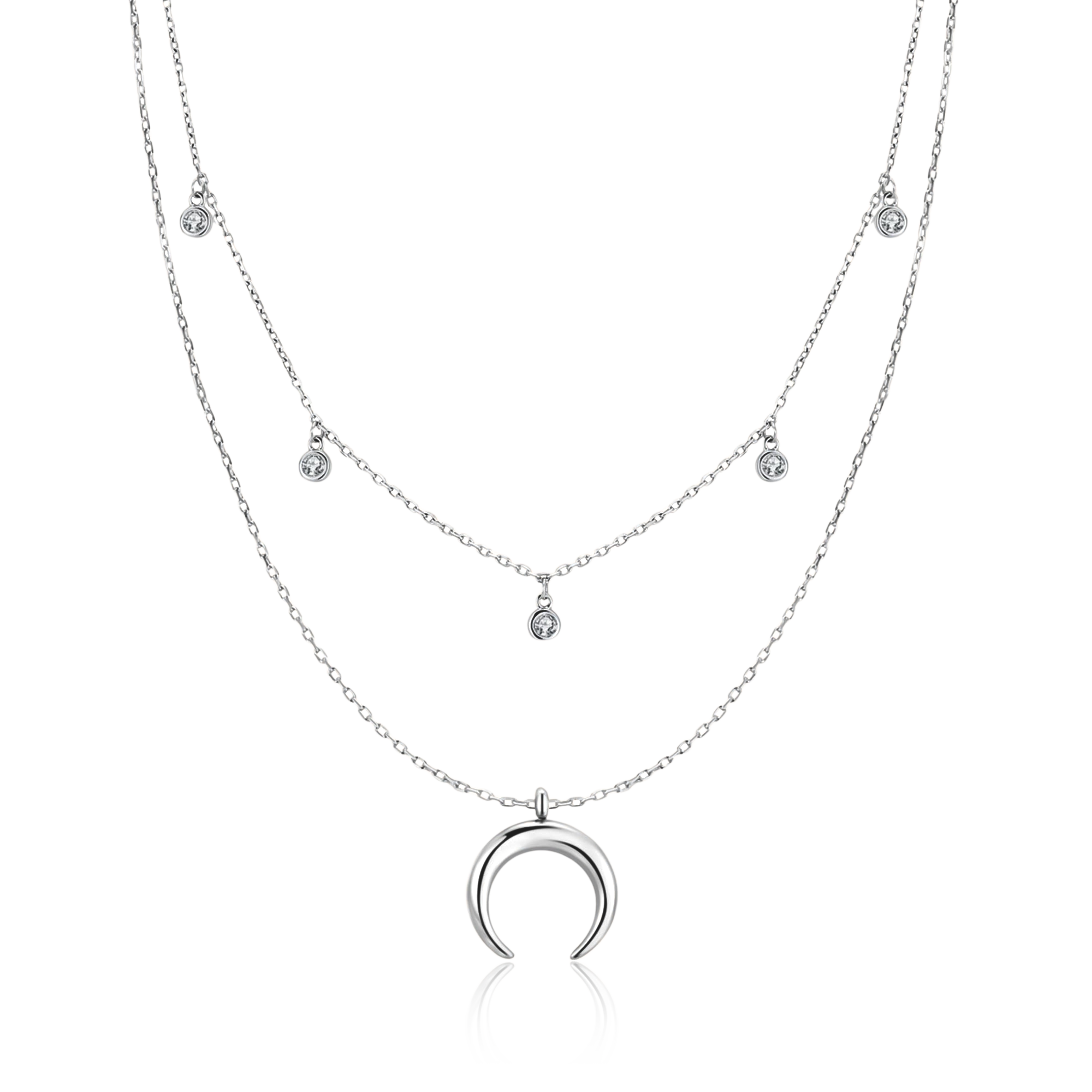 Collier Demi-Lune Zircone - LaMaisonDesBijoux