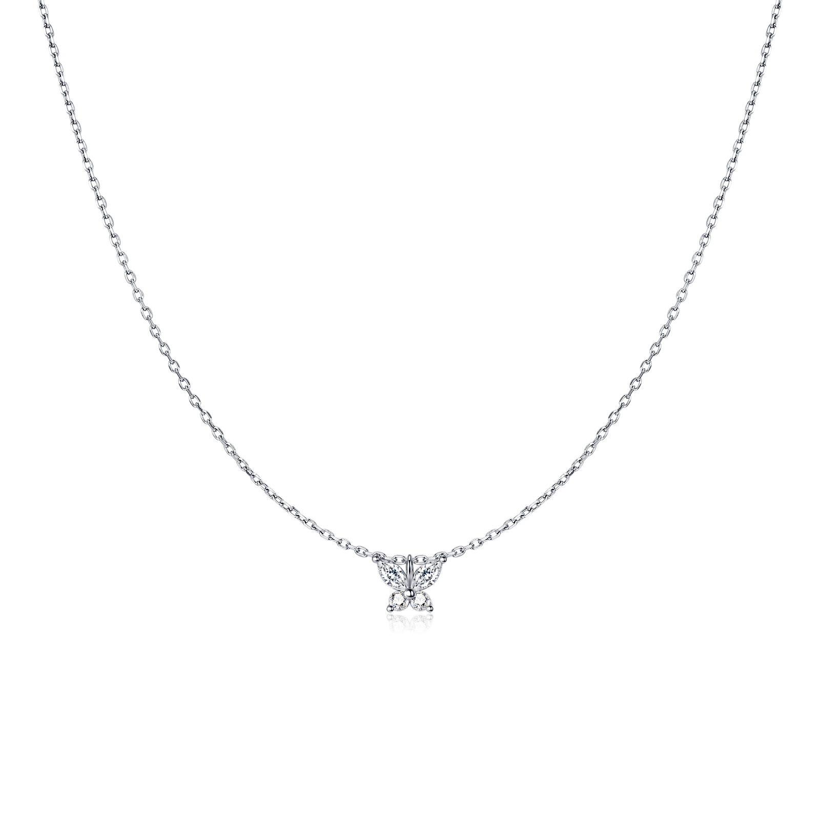 Collier Papillon Blanc