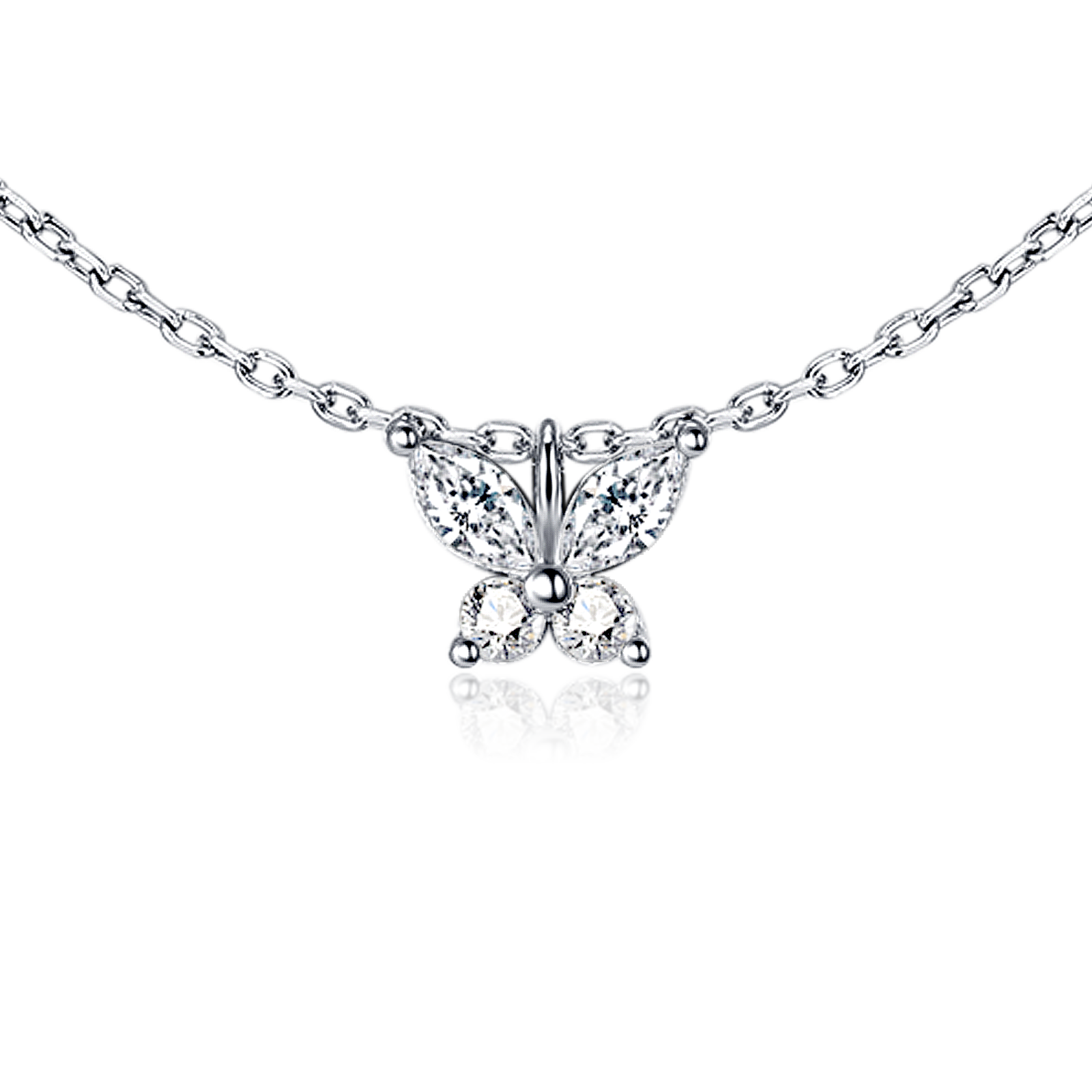 Collier Papillon Blanc - LaMaisonDesBijoux