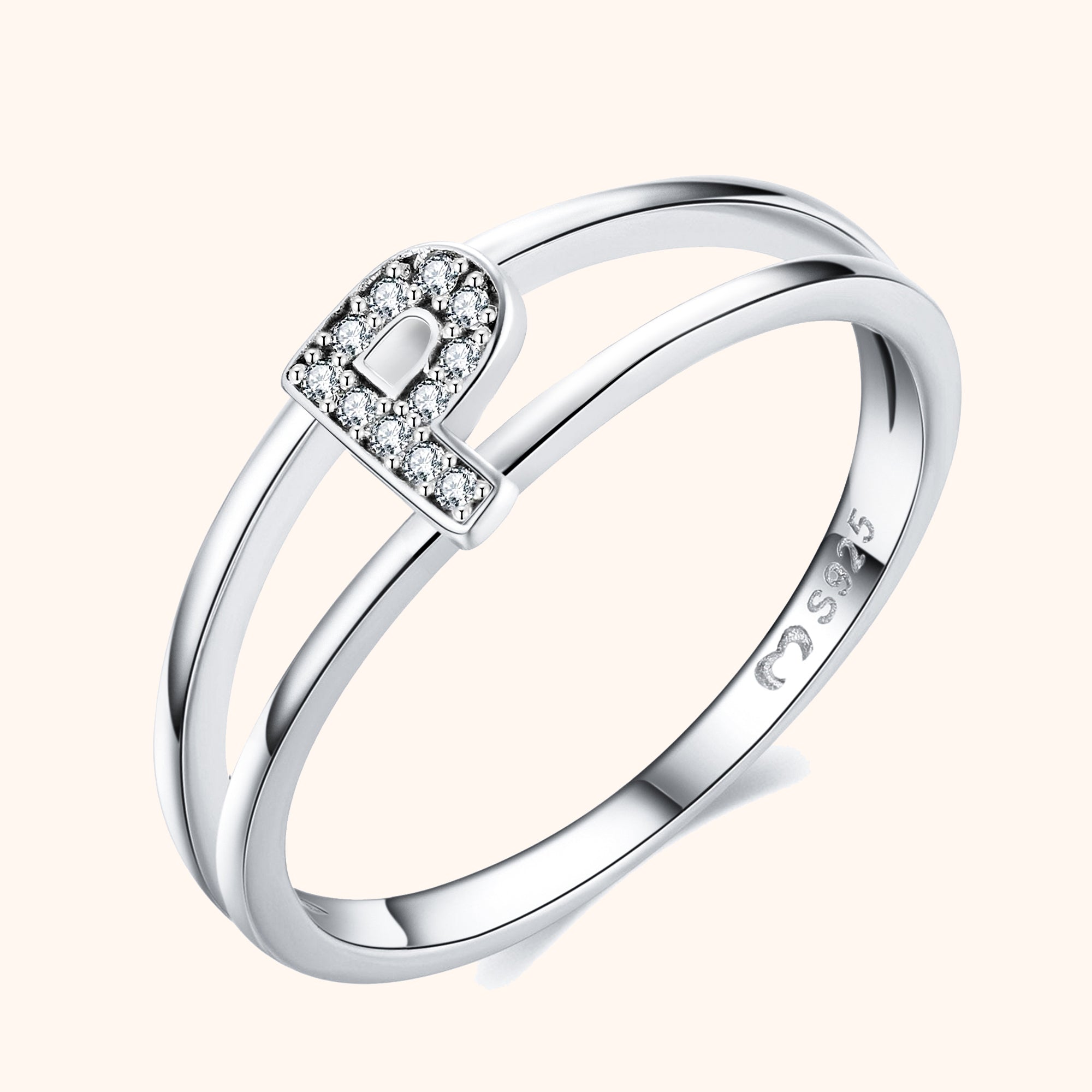 Bague Initiales Argentées - LaMaisonDesBijoux