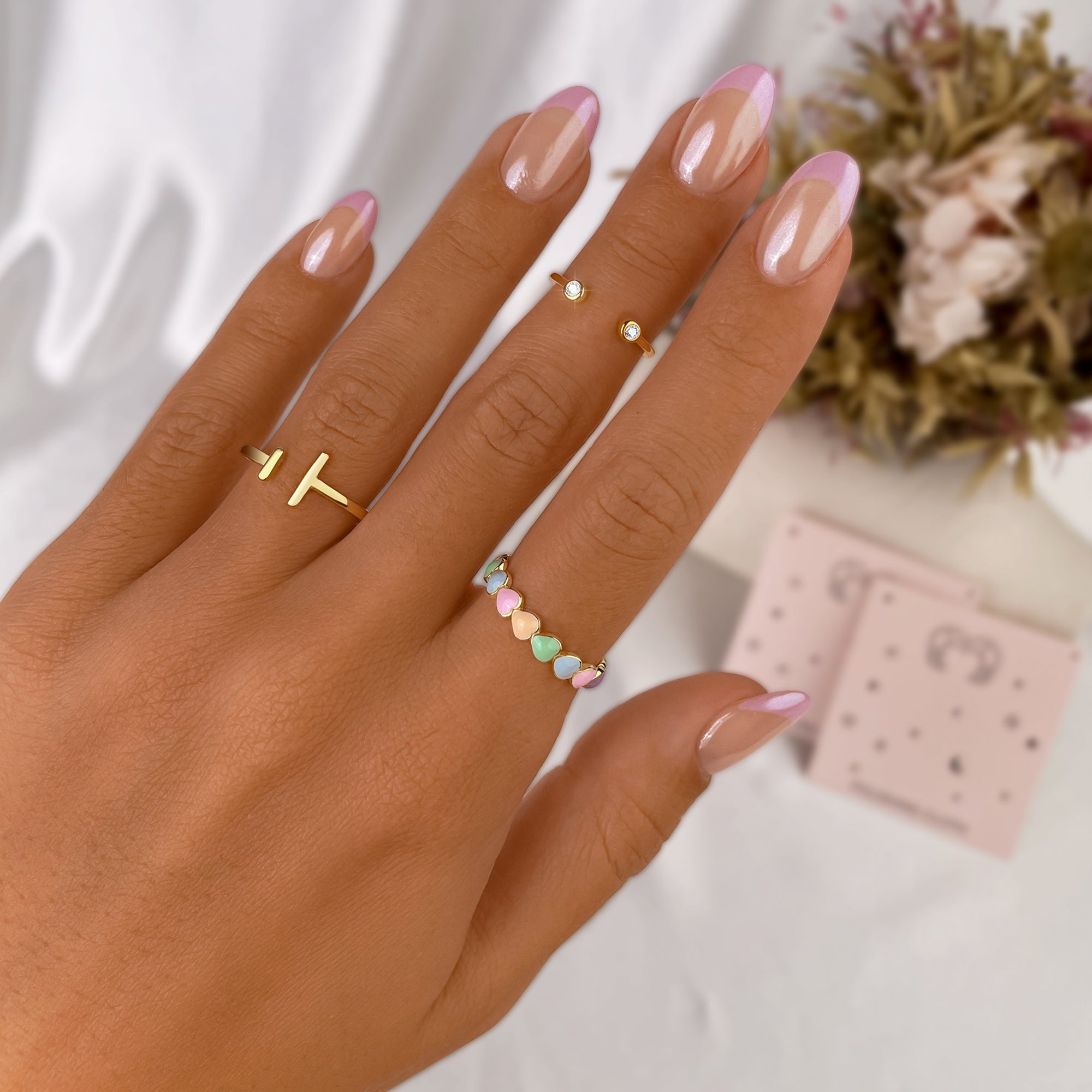Bague Cœurs Colorés - LaMaisonDesBijoux