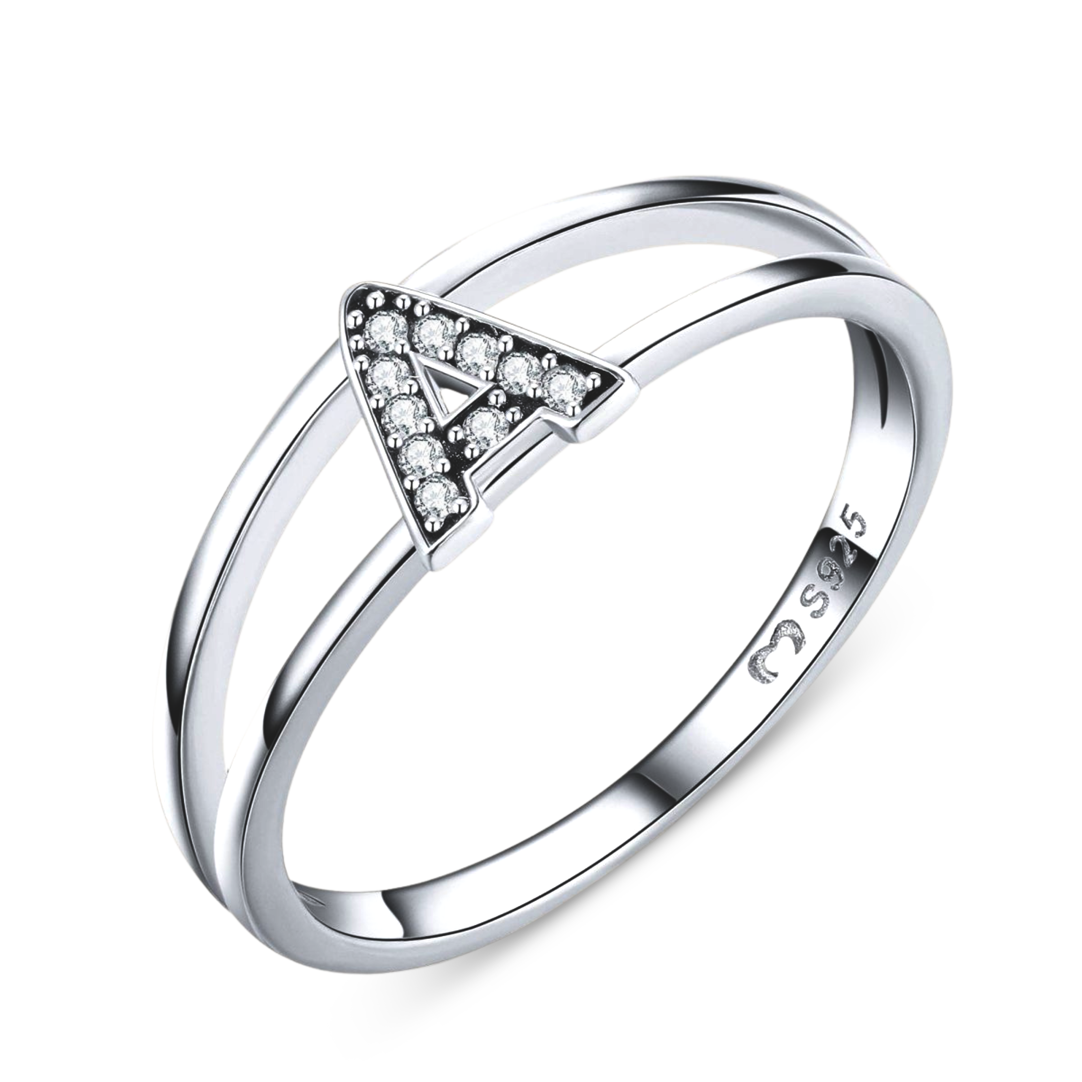 Silberner Initialenring