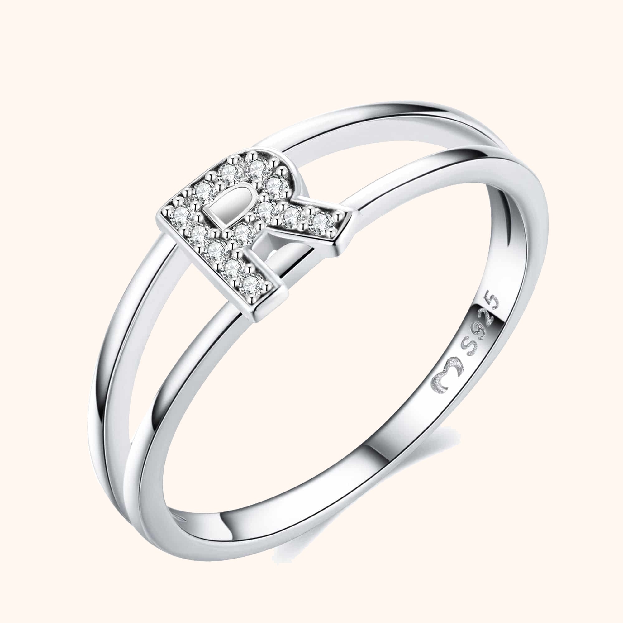 Bague Initiales Argentées - LaMaisonDesBijoux