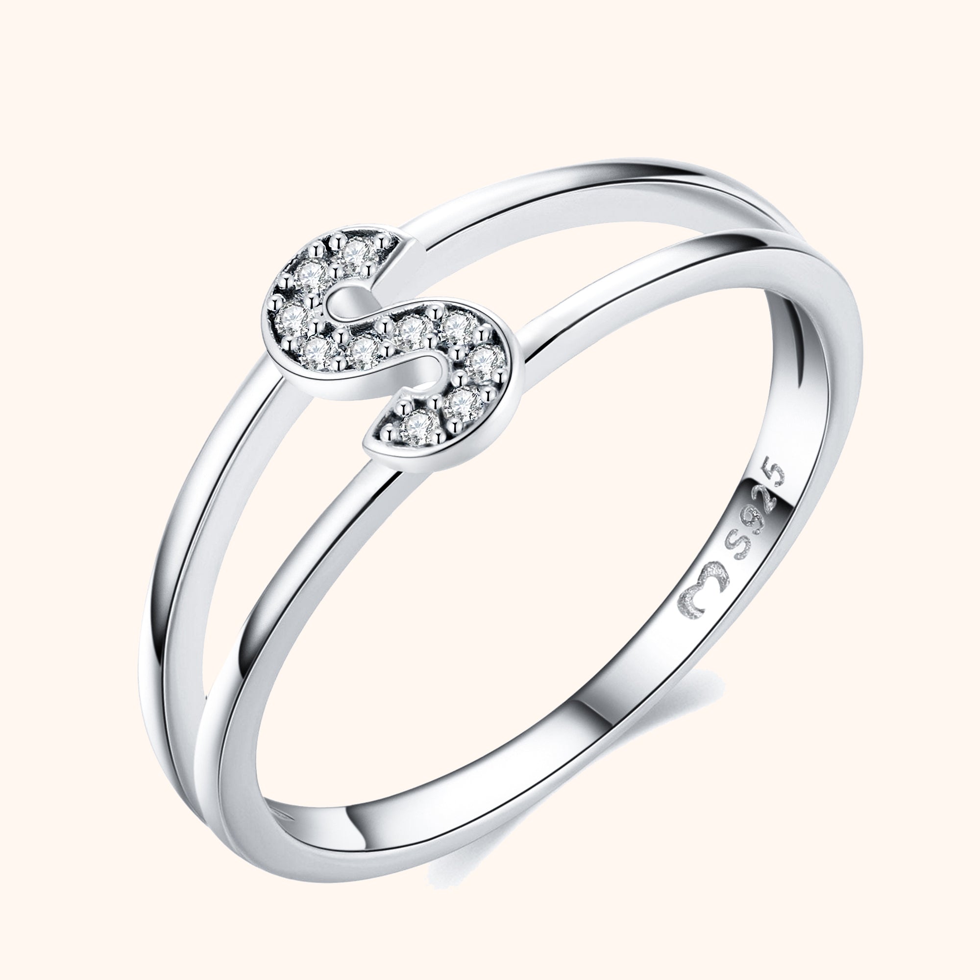 Bague Initiales Argentées - LaMaisonDesBijoux