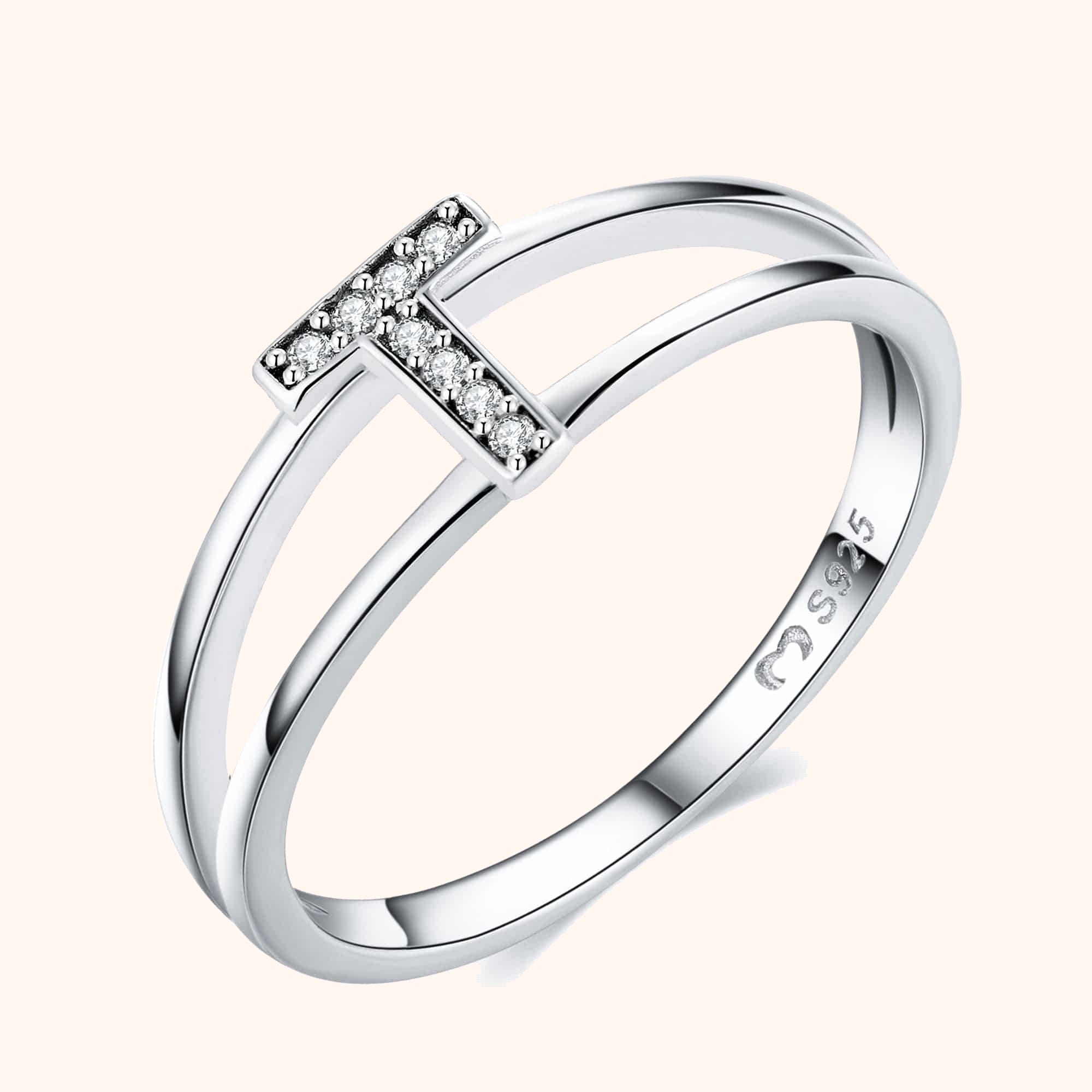 Bague Initiales Argentées - LaMaisonDesBijoux