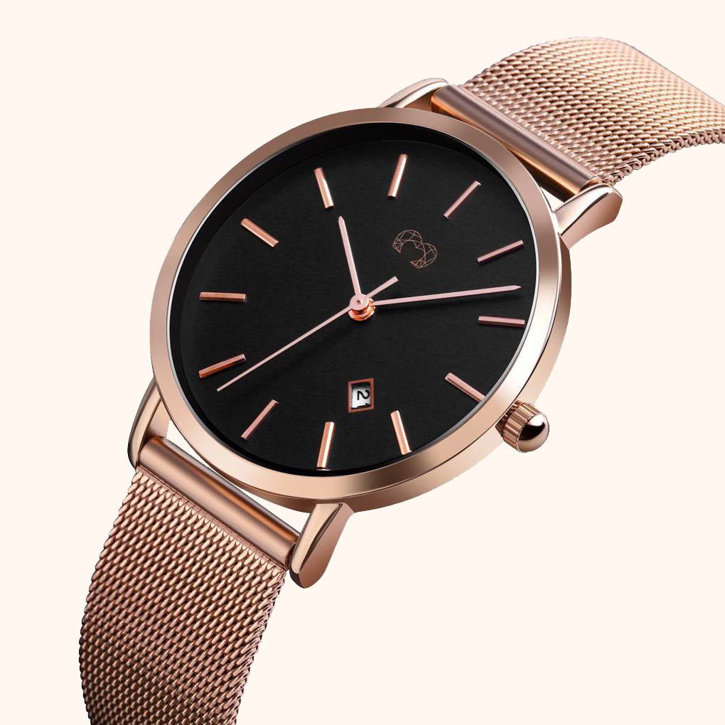 Montre Marseille ~ Rose Noire - LaMaisonDesBijoux