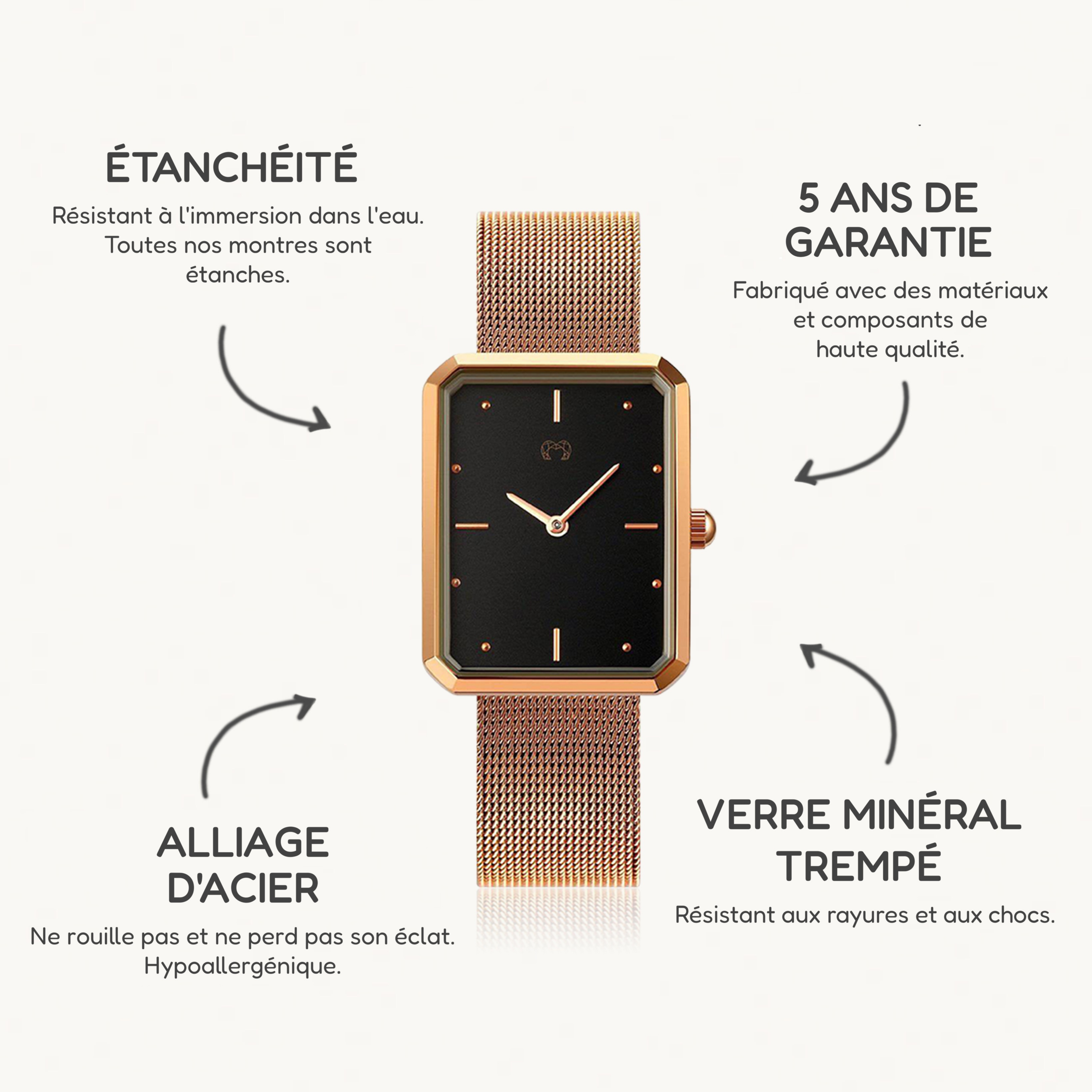Montre Capitaine ~ Rose Noir