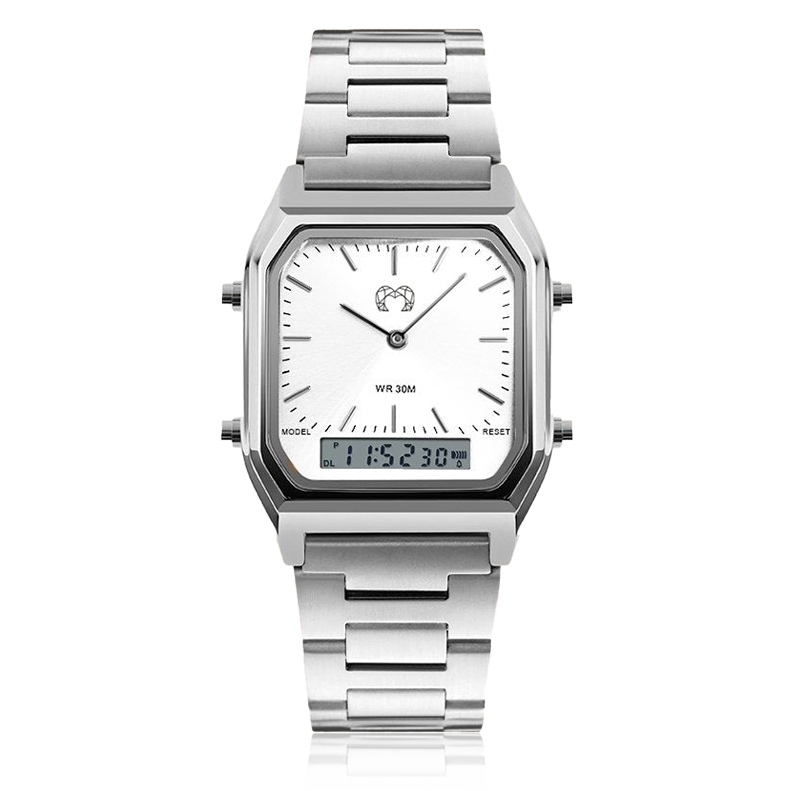 Montre Rétro Vintage ~ Argent Blanc - LaMaisonDesBijoux