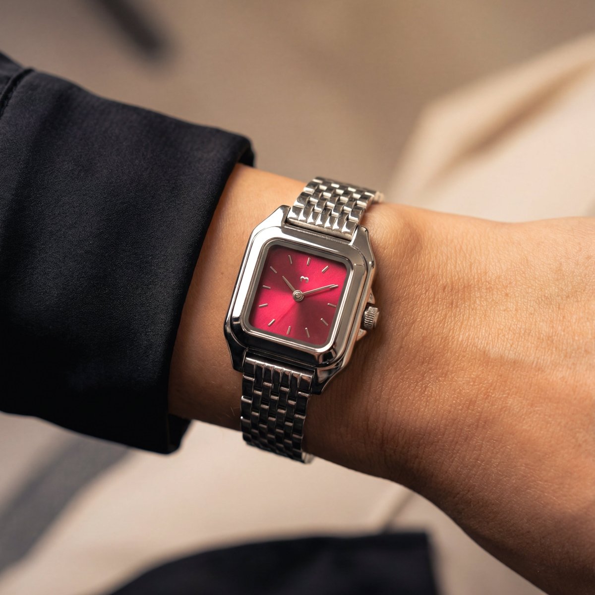 Vintage Retro Uhr ~ Silber Weiß