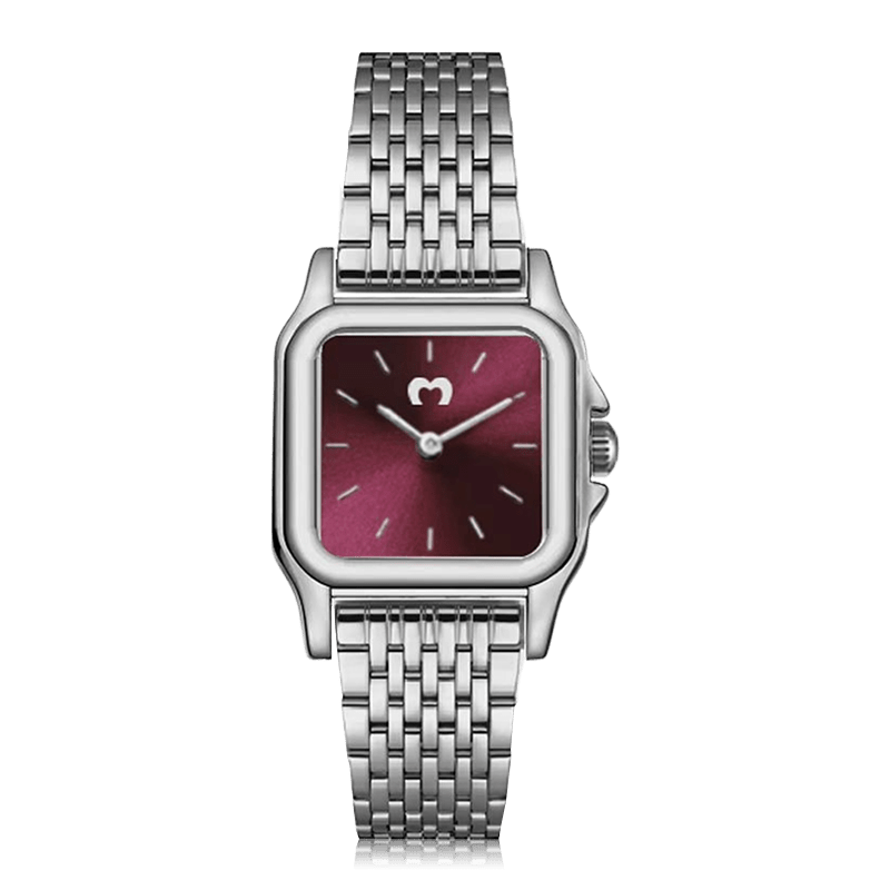 Montre Hampton ~ Argent Grenat