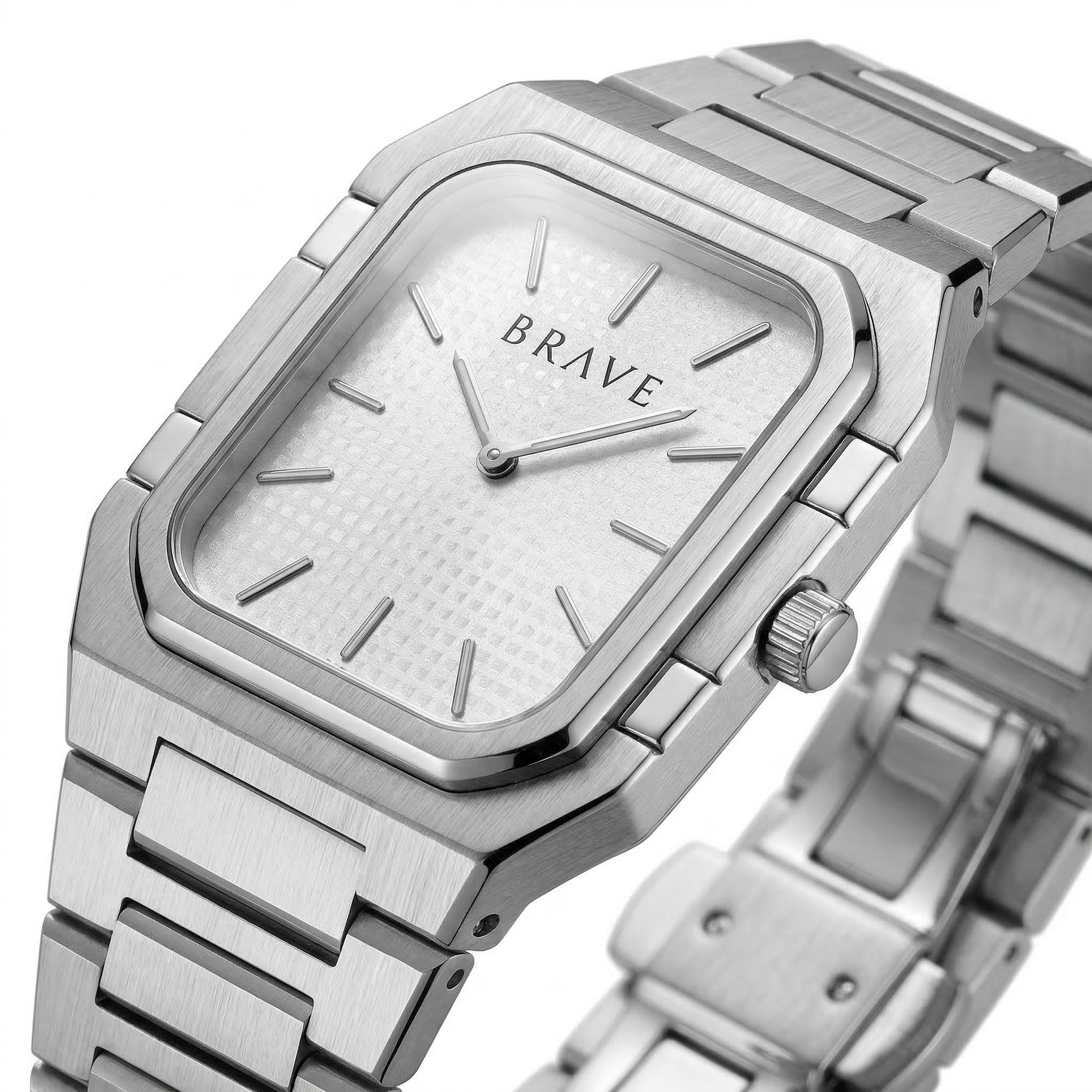 Montre BRAVE Brando ~ Argent-Blanc