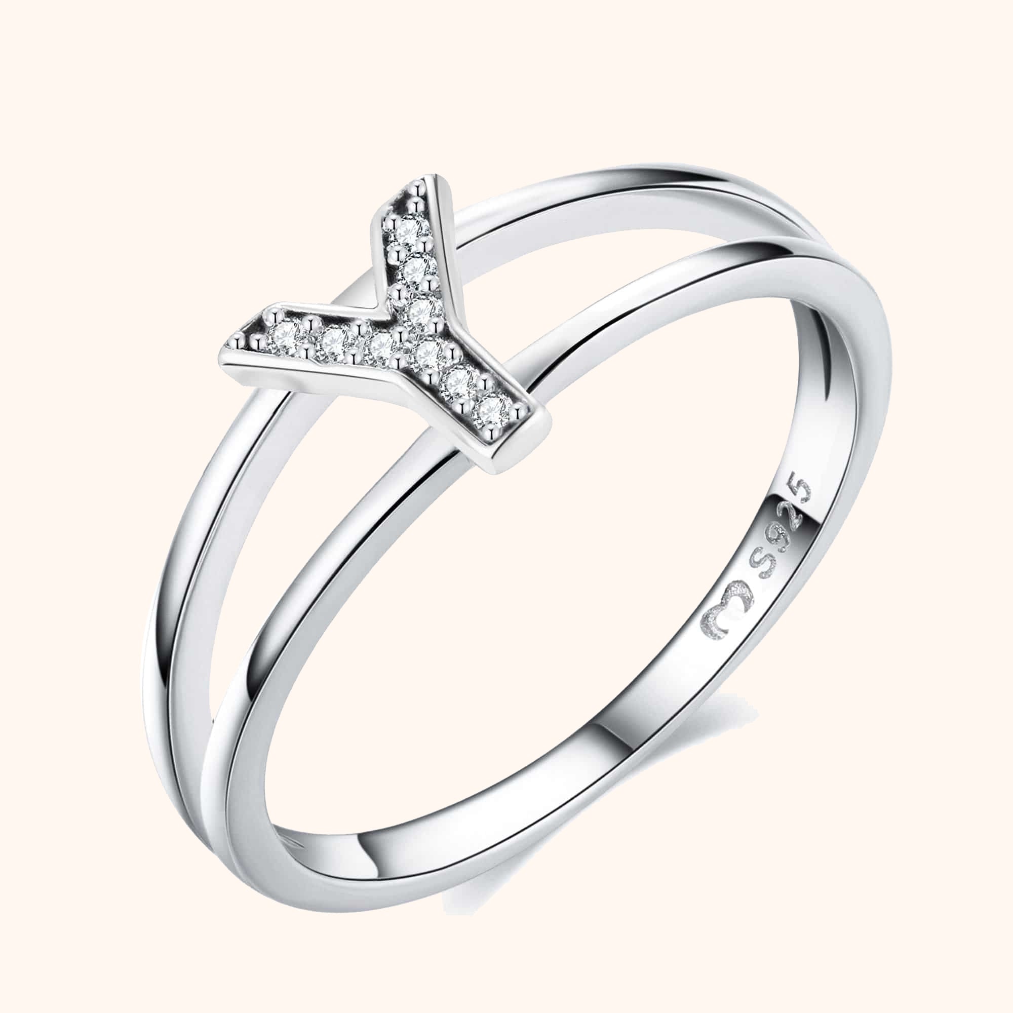 Bague Initiales Argentées - LaMaisonDesBijoux