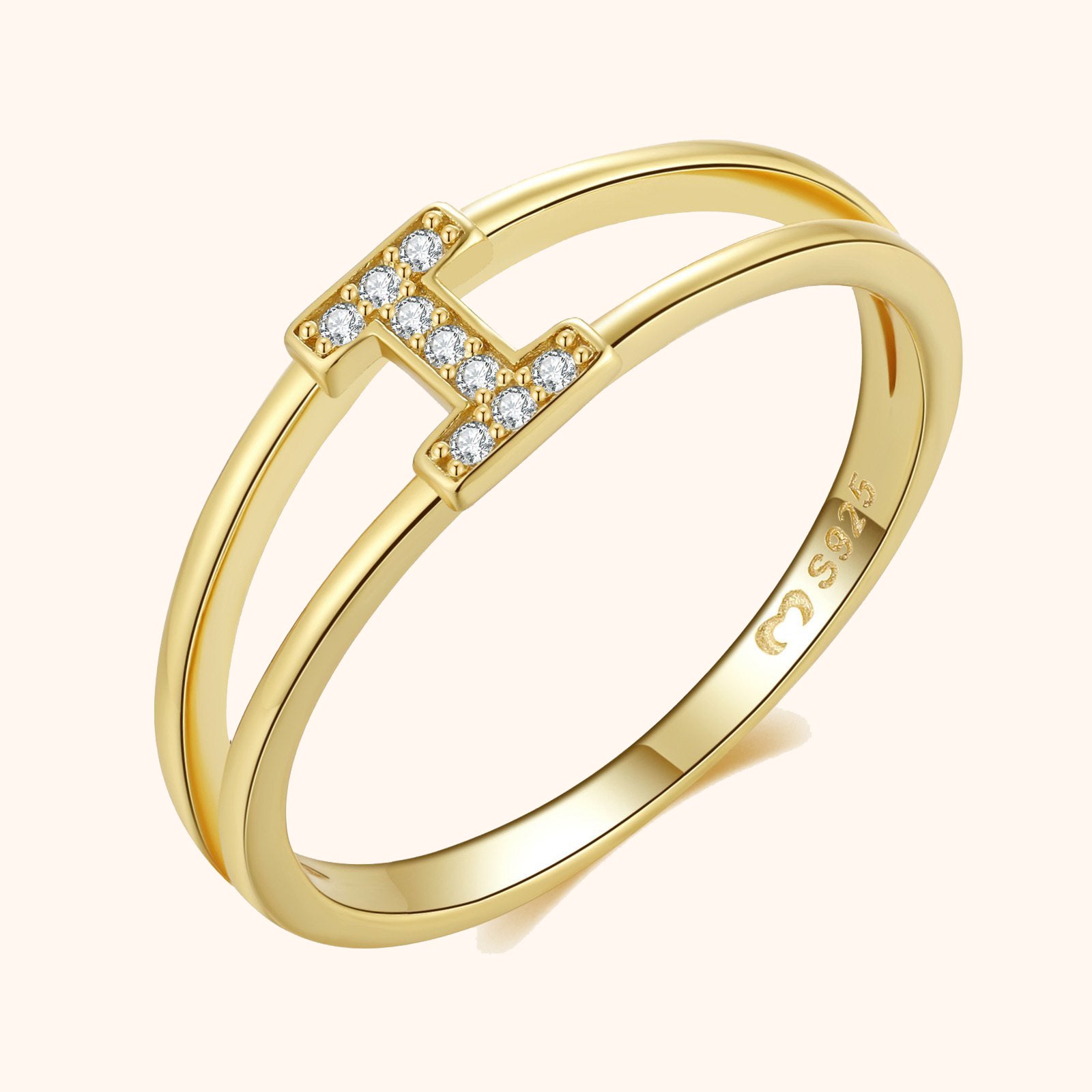 Bague Initiales Dorées - LaMaisonDesBijoux