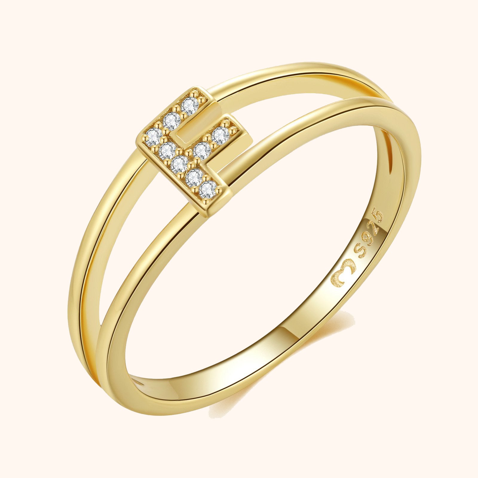 Bague Initiales Dorées - LaMaisonDesBijoux