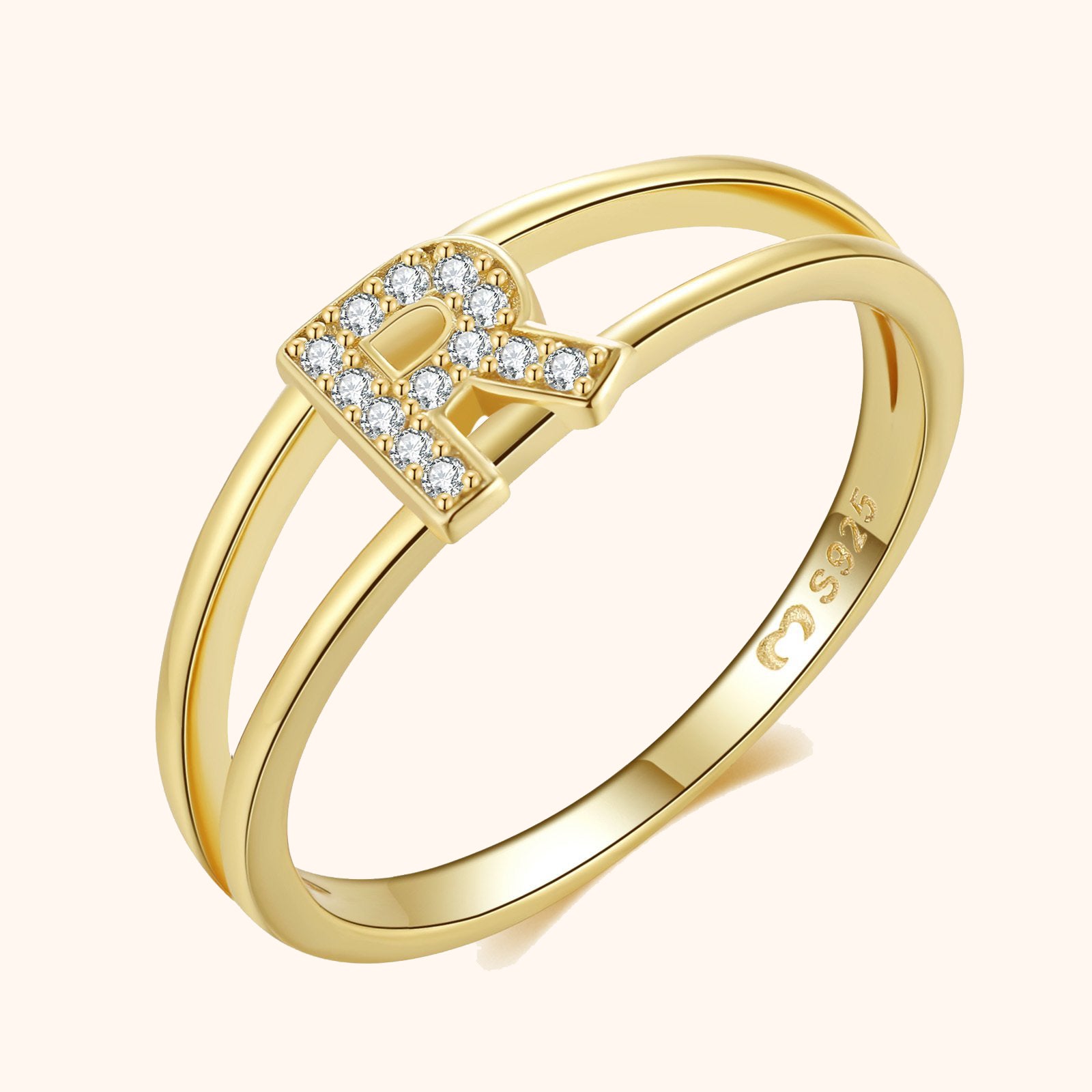 Bague Initiales Dorées - LaMaisonDesBijoux