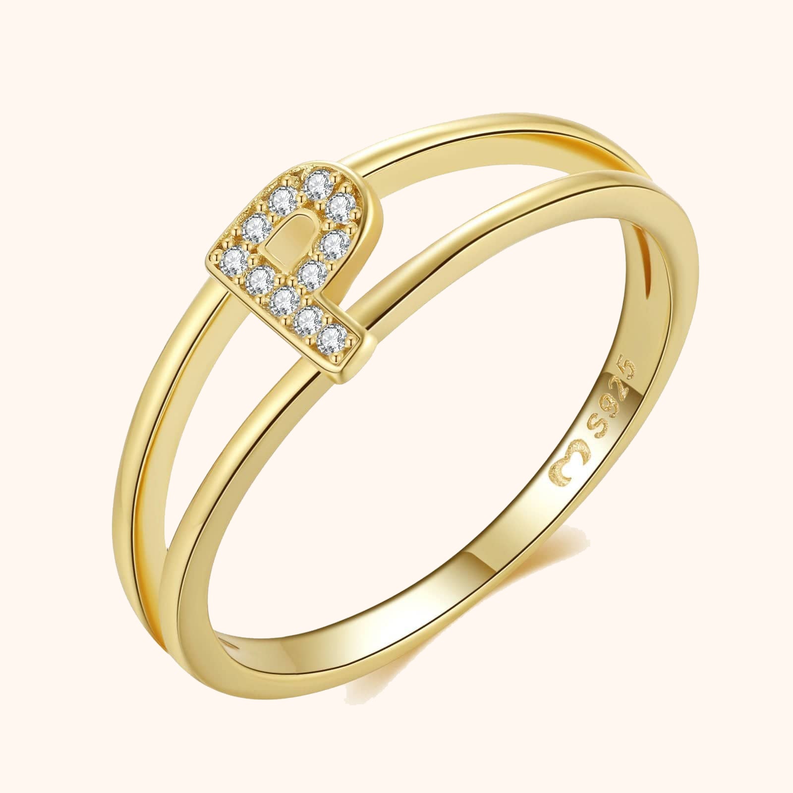 Bague Initiales Dorées - LaMaisonDesBijoux