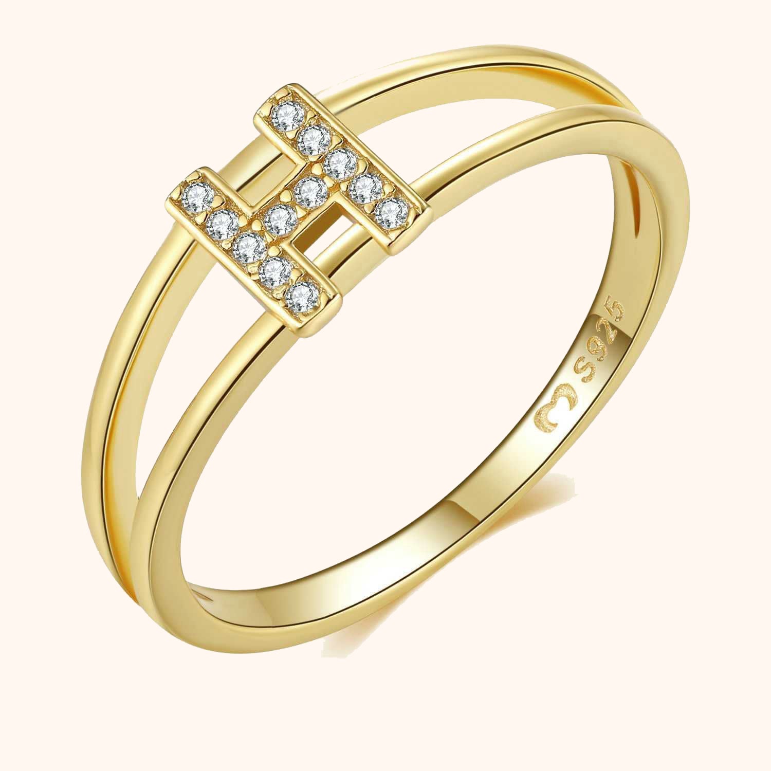 Bague Initiales Dorées - LaMaisonDesBijoux