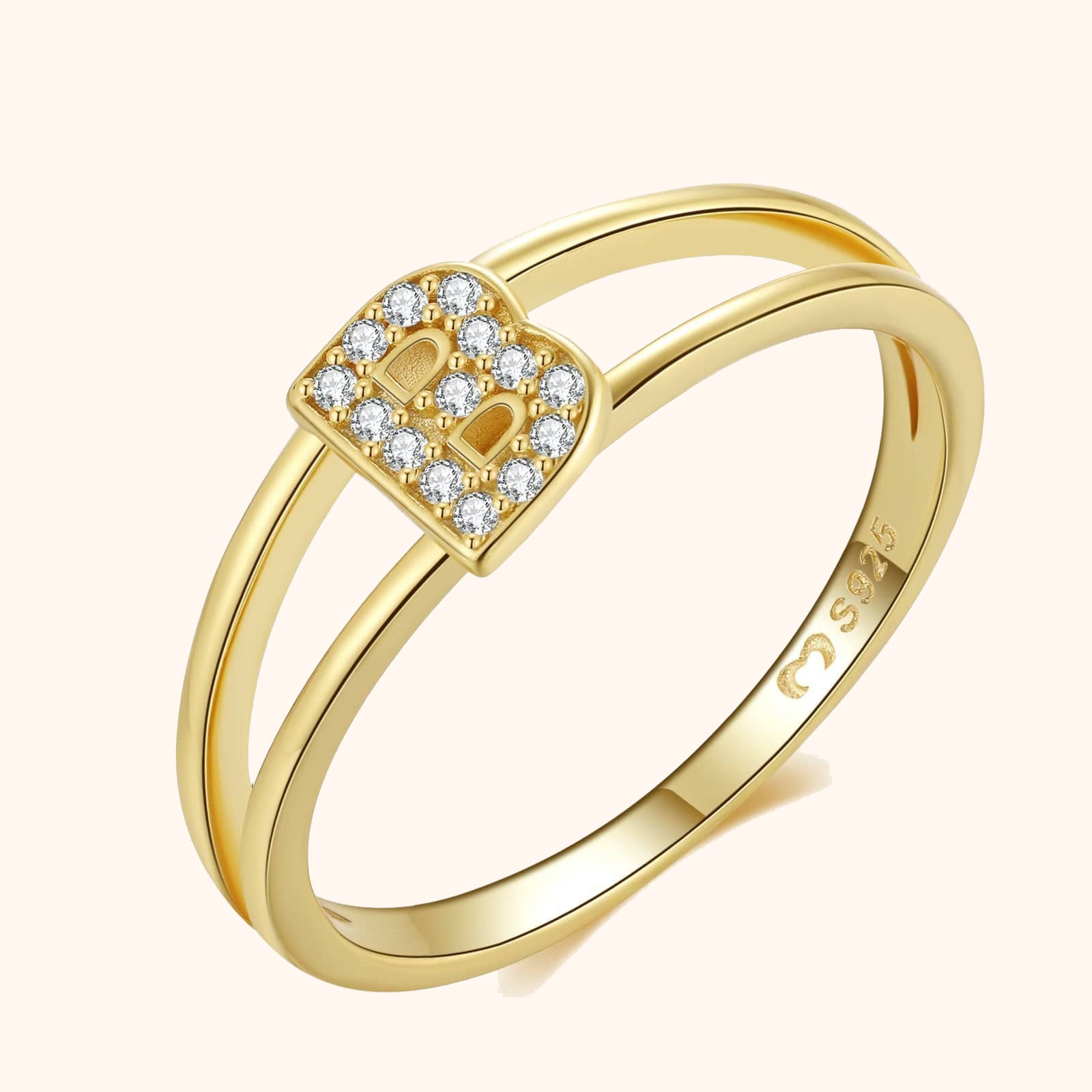 Bague Initiales Dorées - LaMaisonDesBijoux