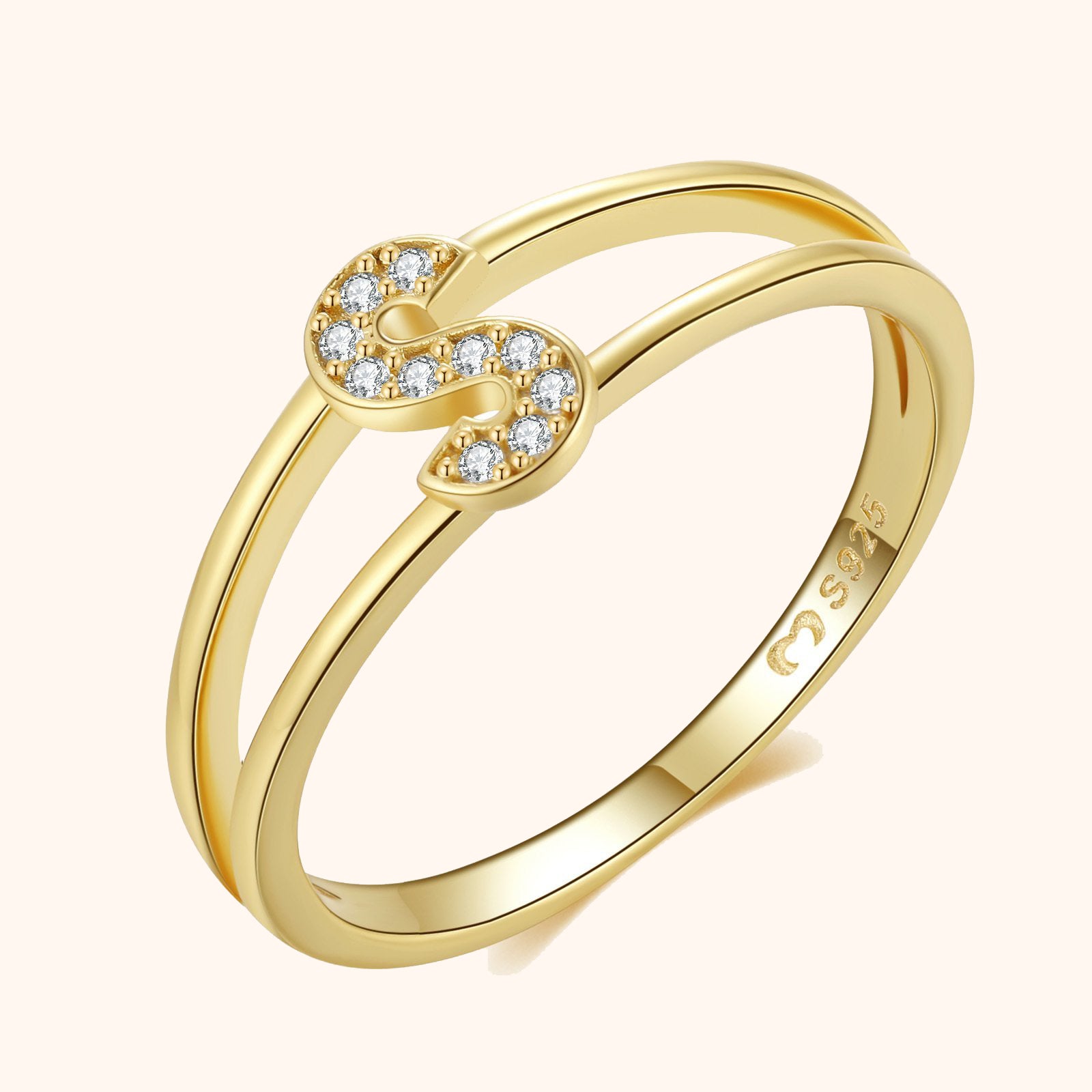 Bague Initiales Dorées - LaMaisonDesBijoux