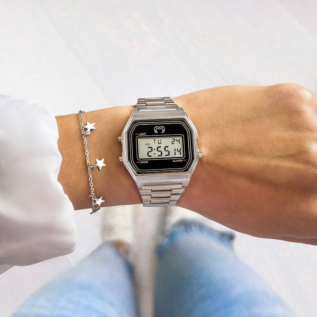 Montre Digitale Vintage ~ Argent - LaMaisonDesBijoux
