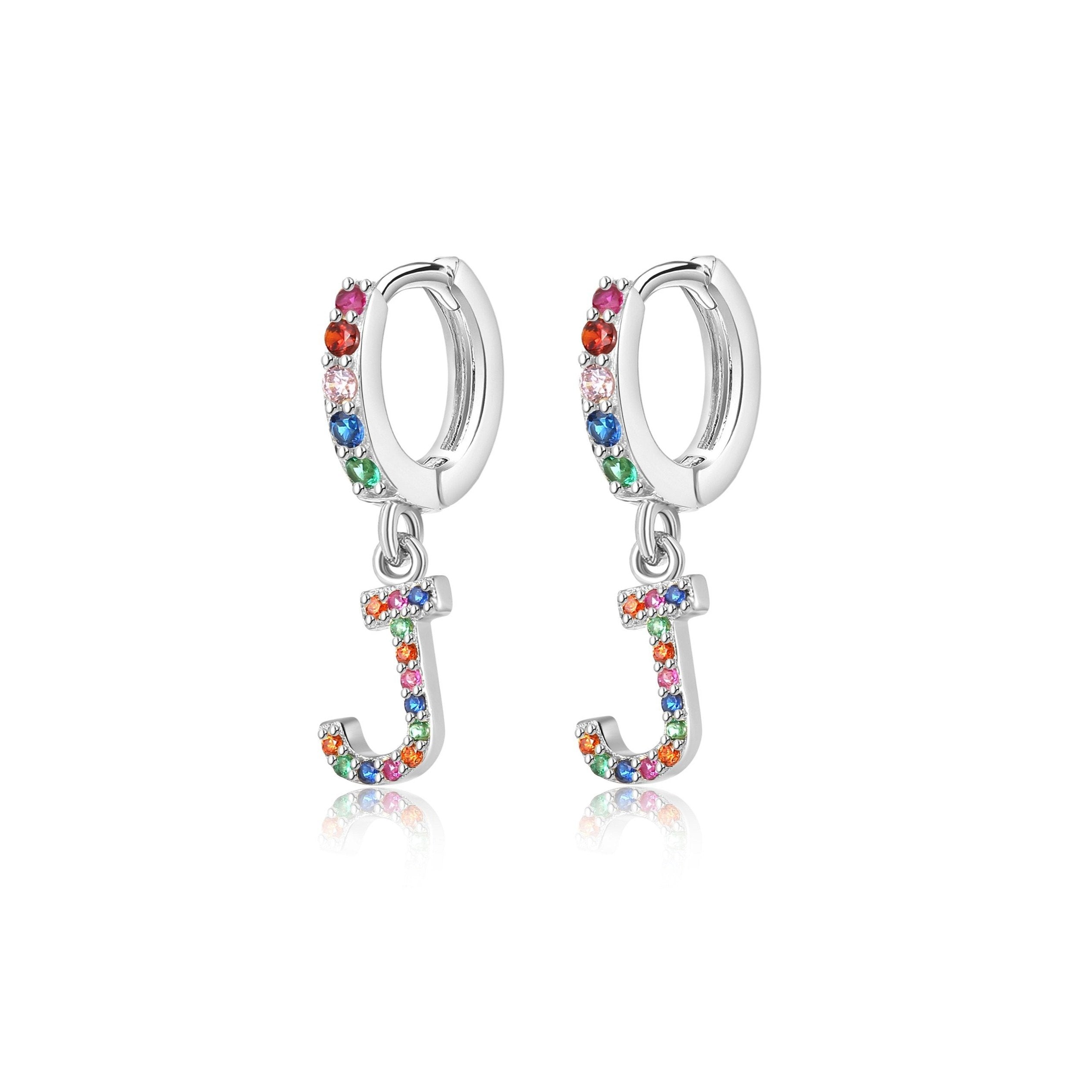 Boucles "Initiale Rainbow-Hoops" - LaMaisonDesBijoux